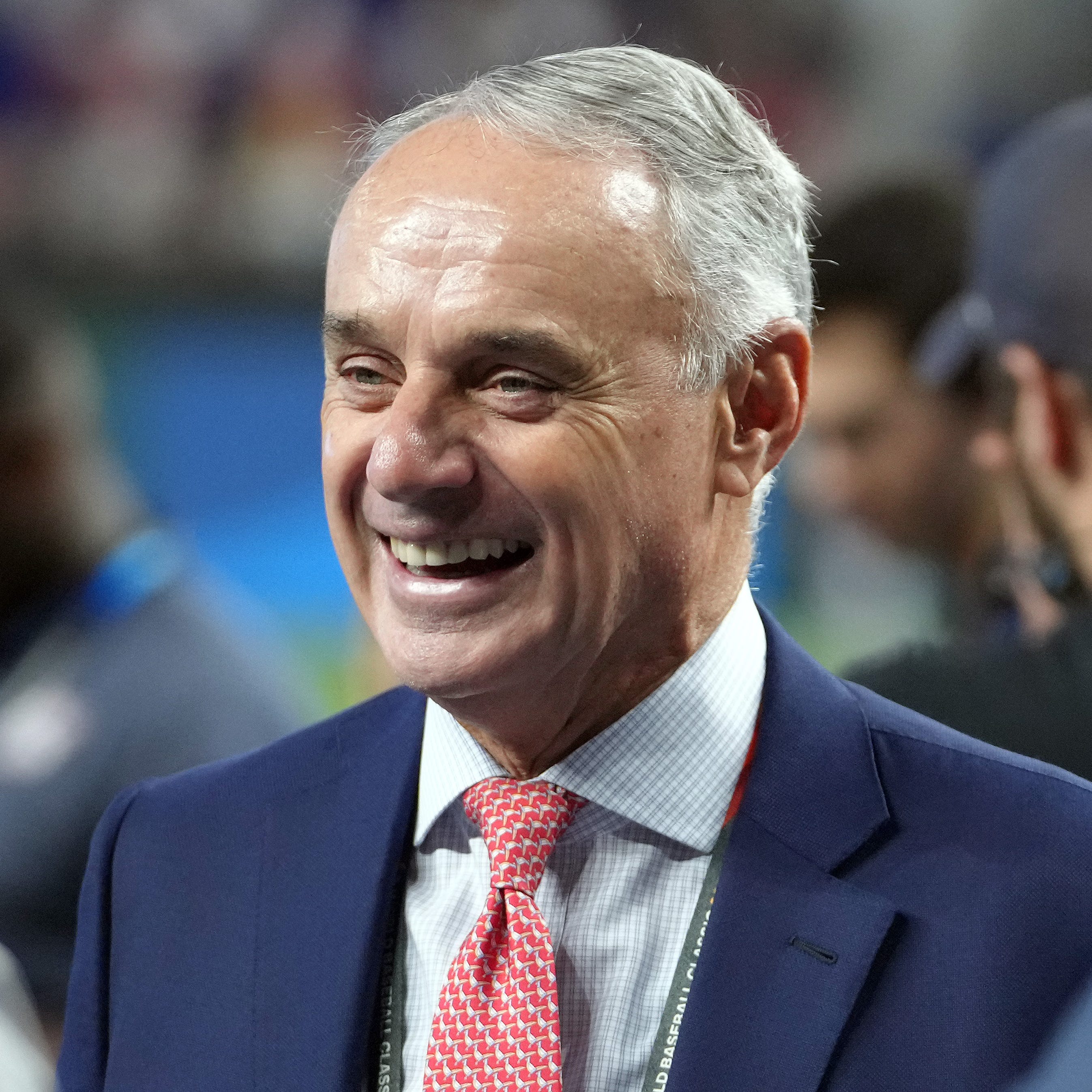 Rob Manfred before the World Baseball Classic championship game.