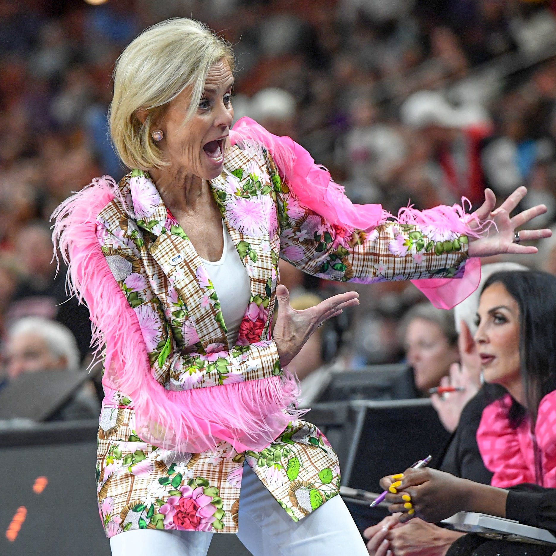 LSU coach Kim Mulkey and her Tigers face Virginia Tech on Friday night in the Final Four.