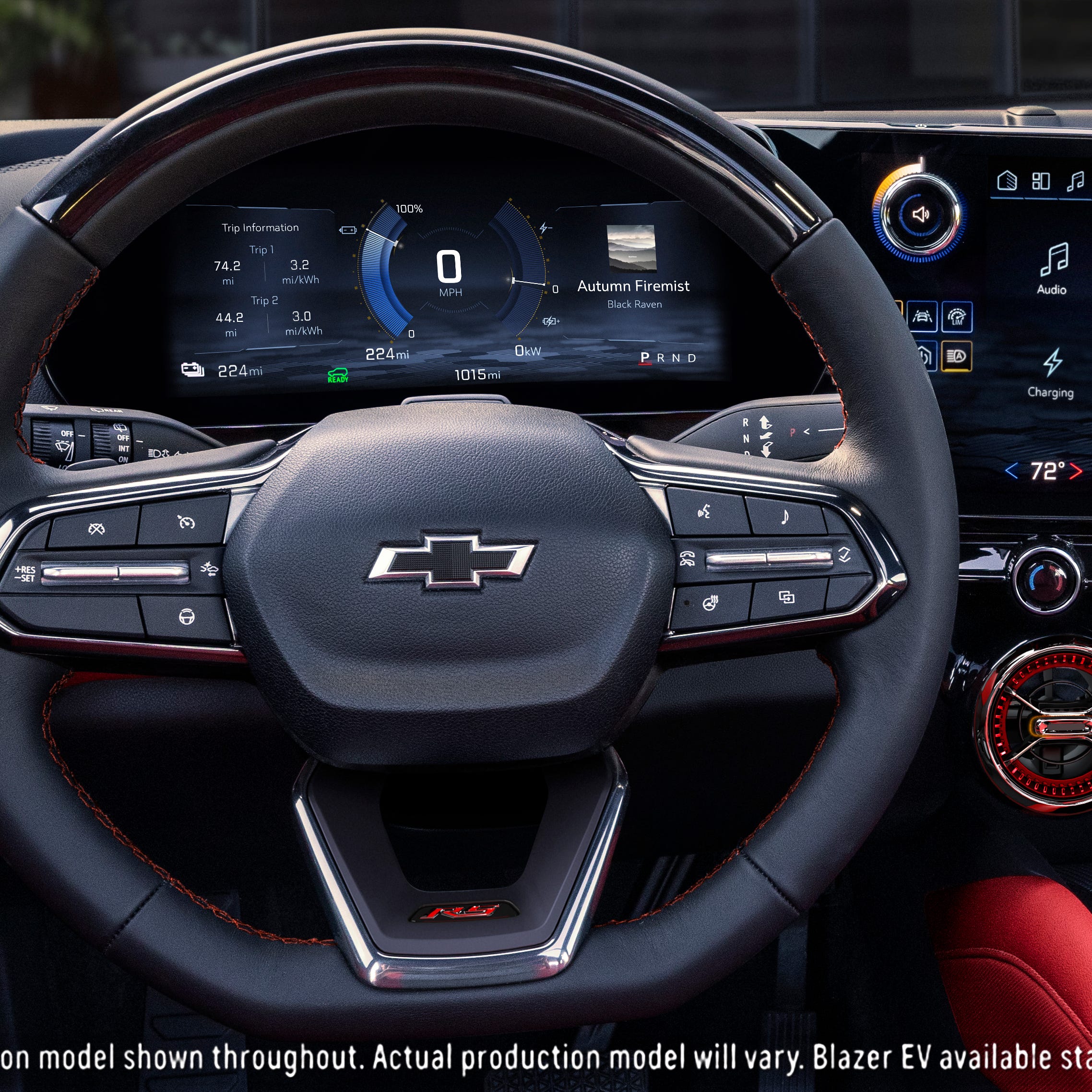 An image of the 2024 Chevrolet Blazer EV with the new built-in and integrated infotainment experience.