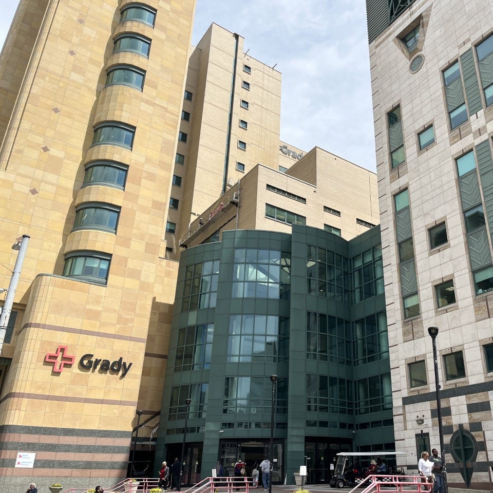 Grady Memorial Hospital in Atlanta, a large safety-net provider, is seeing more Medicaid and uninsured patients who formerly used the nearby Atlanta Medical Center, which closed last year.