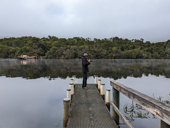 A quiet morning on the Pieman River in Corinna, Tasmania.