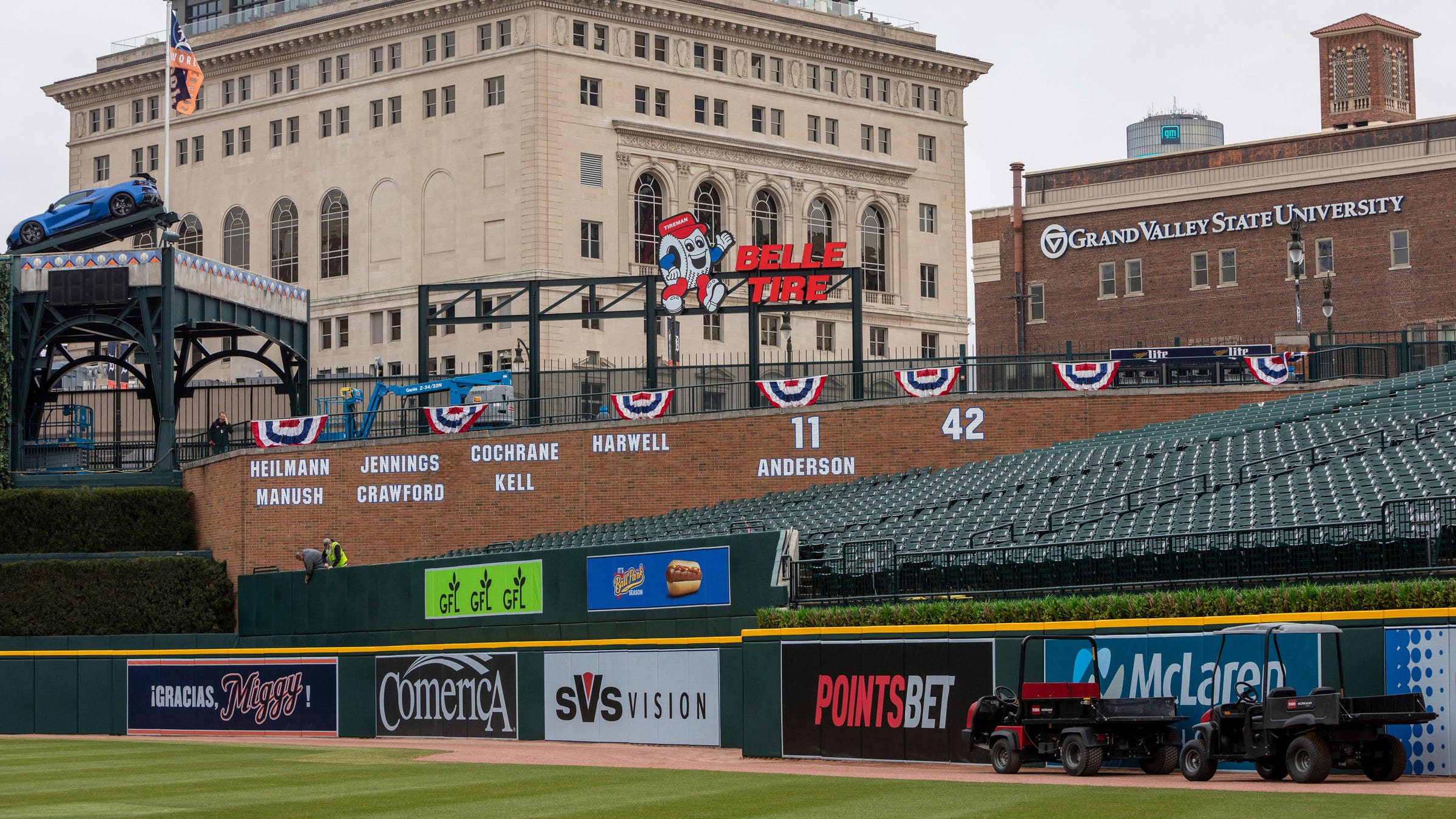 Detroit Tigers new outfield walls First look at Comerica Park