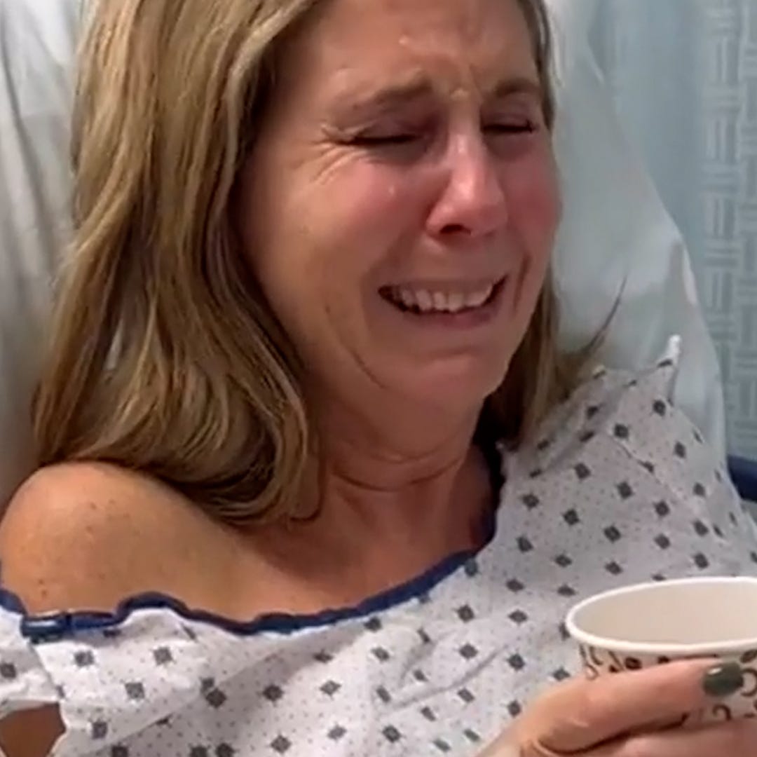 Jennifer Henderson smells coffee for the first time in two years after receiving a pain relief injection being used to treat long COVID in Cleveland, Ohio.