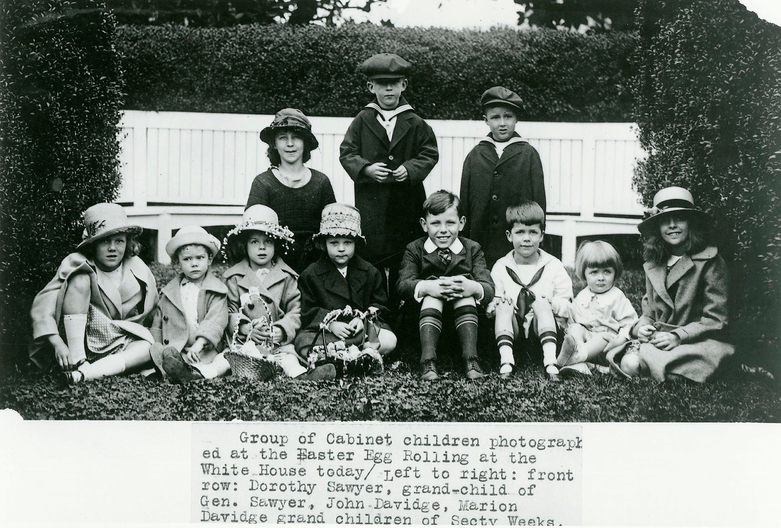 Undated photo of a group of White House Cabinet children.