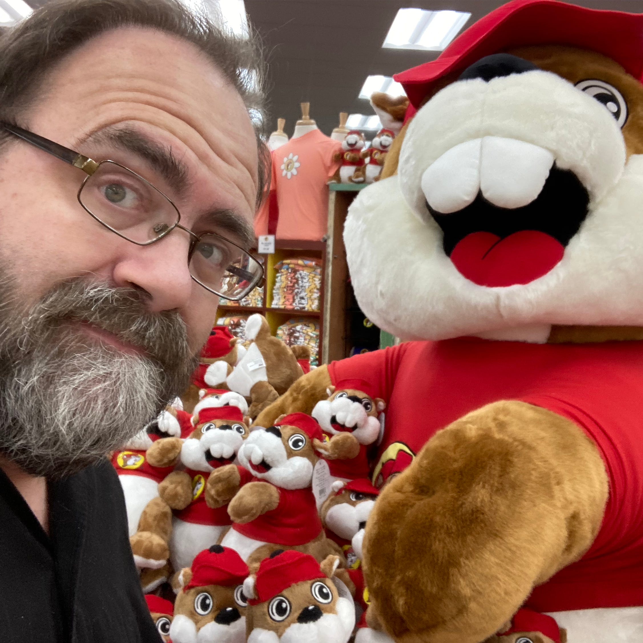 Beavers, beavers, and more beavers, plus reporter Shannon Heupel, at the new Auburn Buc-ee's location on Thursday, April 13, 2023.