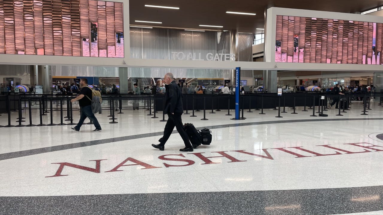 The security checkpoint at Nashville International Airport.