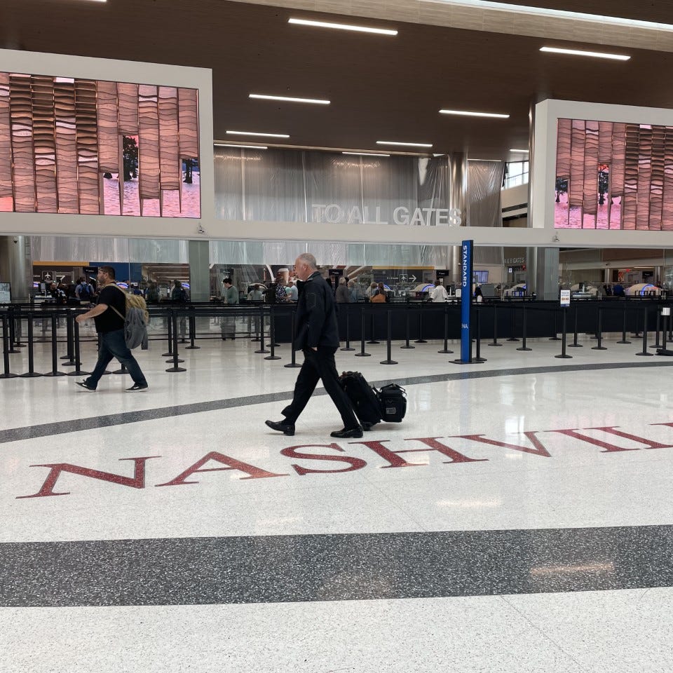 The security checkpoint at Nashville International Airport.