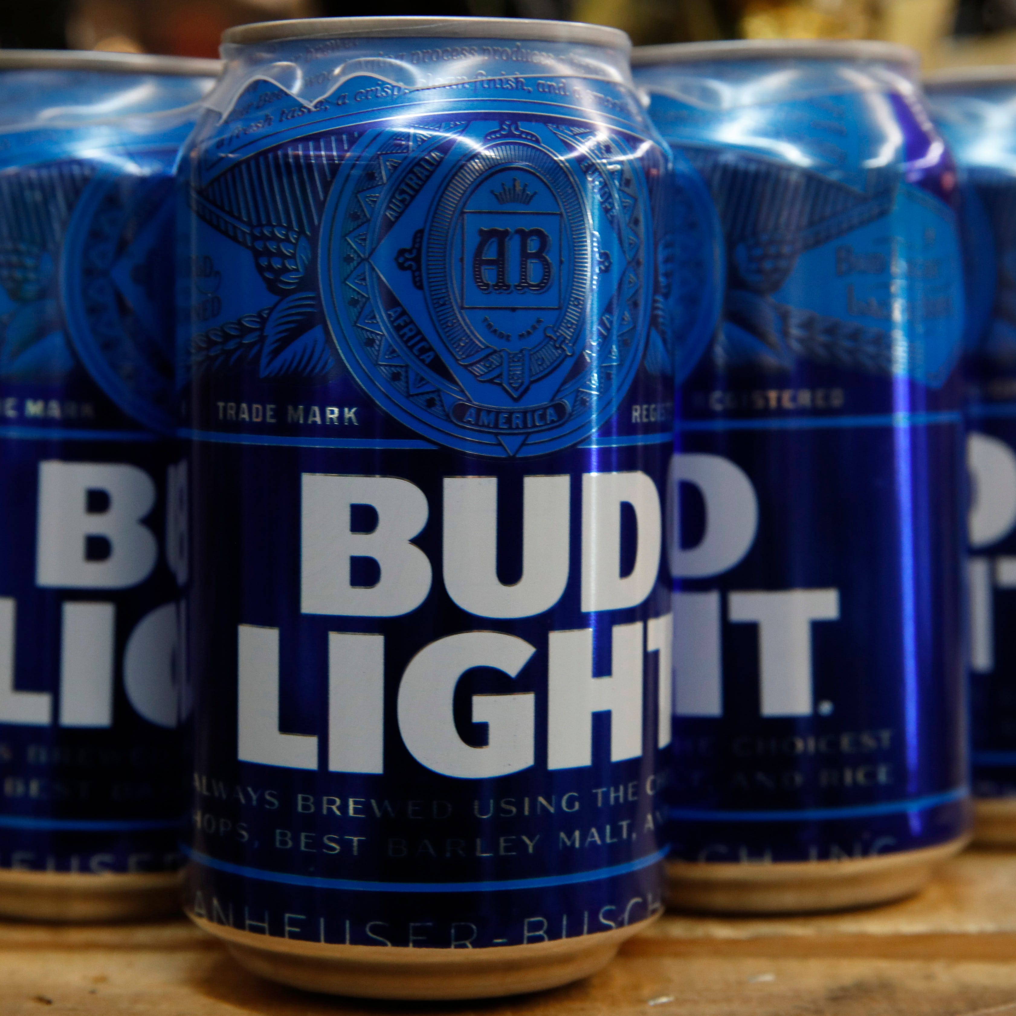 Cans of Bud Light beer are seen, Thursday Jan. 10, 2019, in Washington.