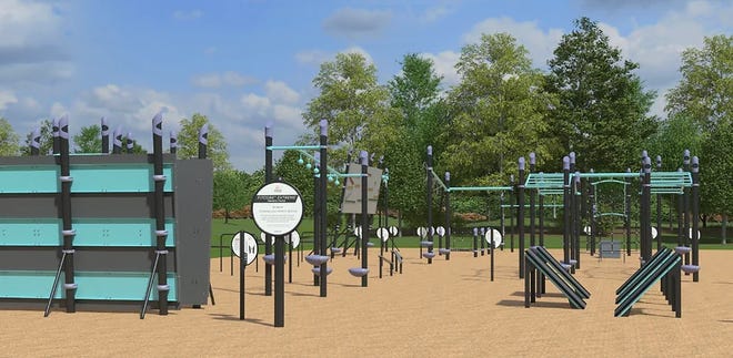 This mock-up offers a glimpse into what the new ninja playground in Wilmington will look like. The playground is slated for completion in spring 2024.
