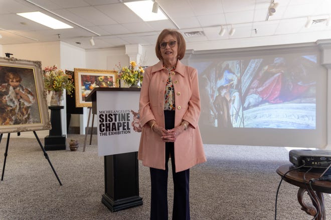 Carol Lovejoy, a volunteer board member at the Amarillo Art Institute, spoke Tuesday morning about the upcoming 