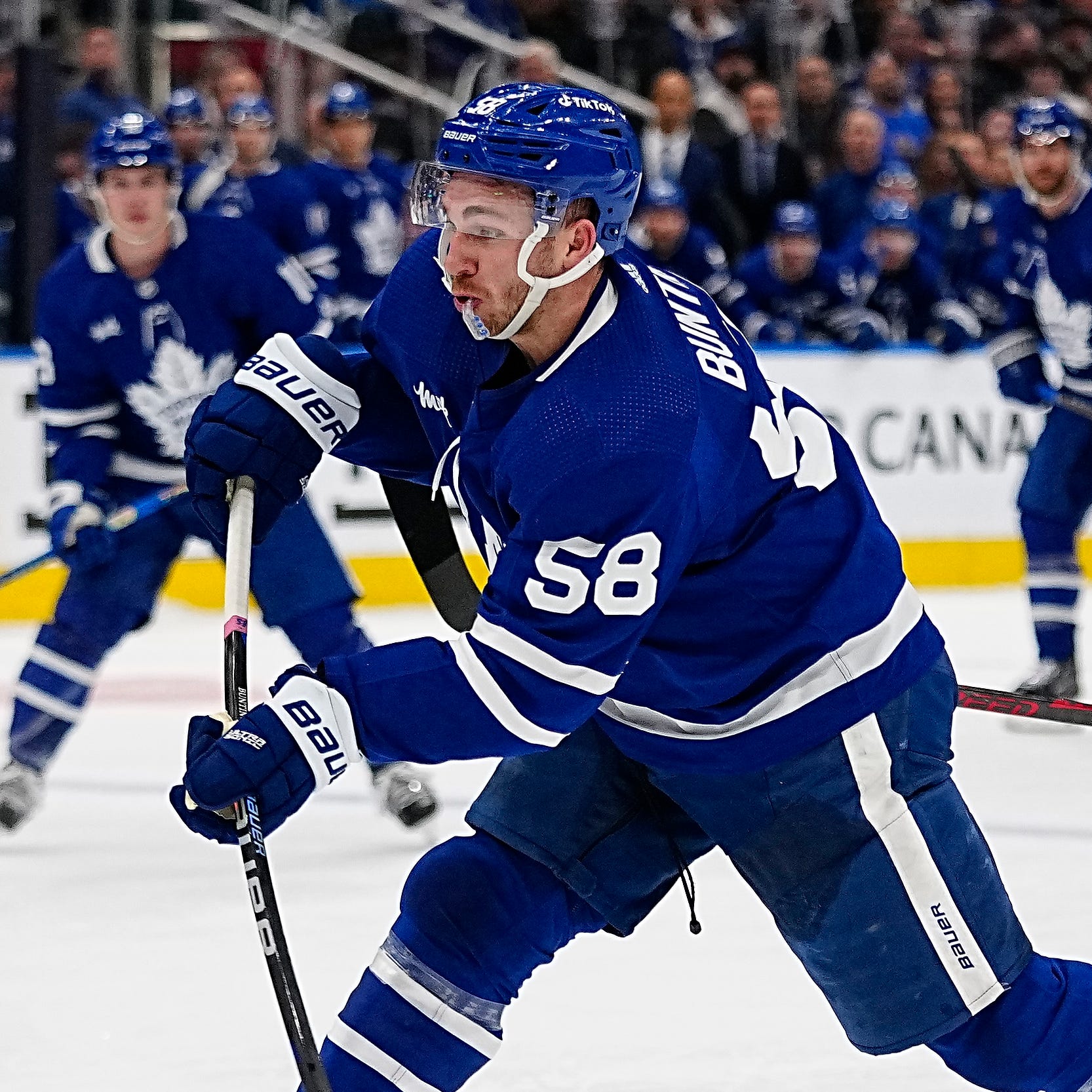 Toronto Maple Leafs forward Michael Bunting received a match penalty on Tuesday night.