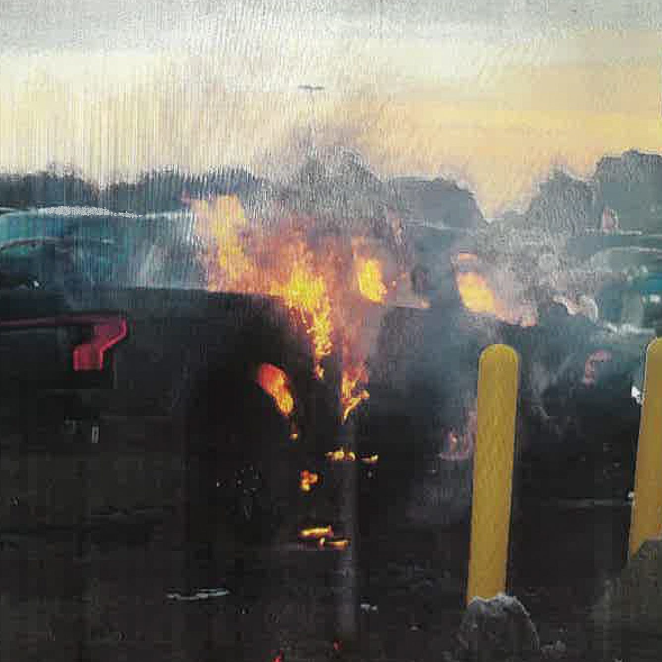 Images of the February battery fire damage to all-electric Ford F-150 pickup trucks in a Dearborn holding lot. Dearborn police and fire personnel responded to the incident, which involved three electric vehicles and no injuries and resulted in a five-week production shutdown.