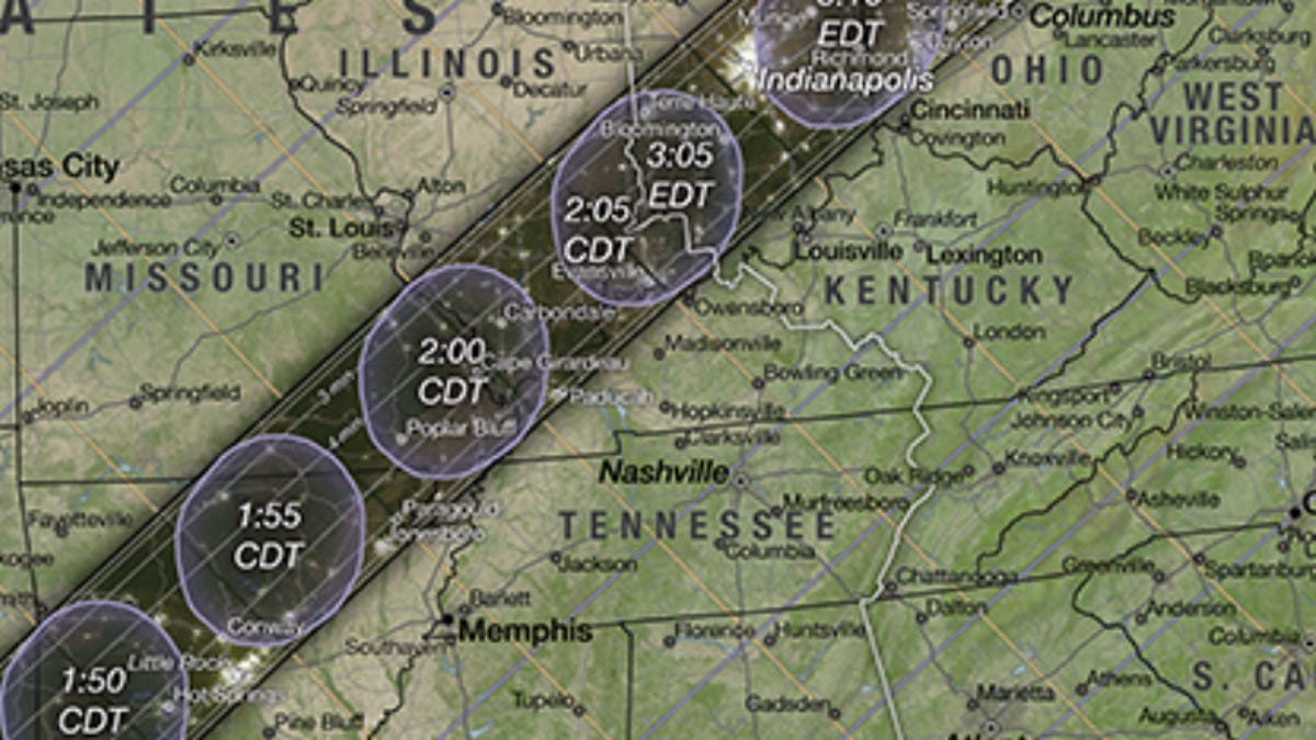 See how near Nashville is to path of totality