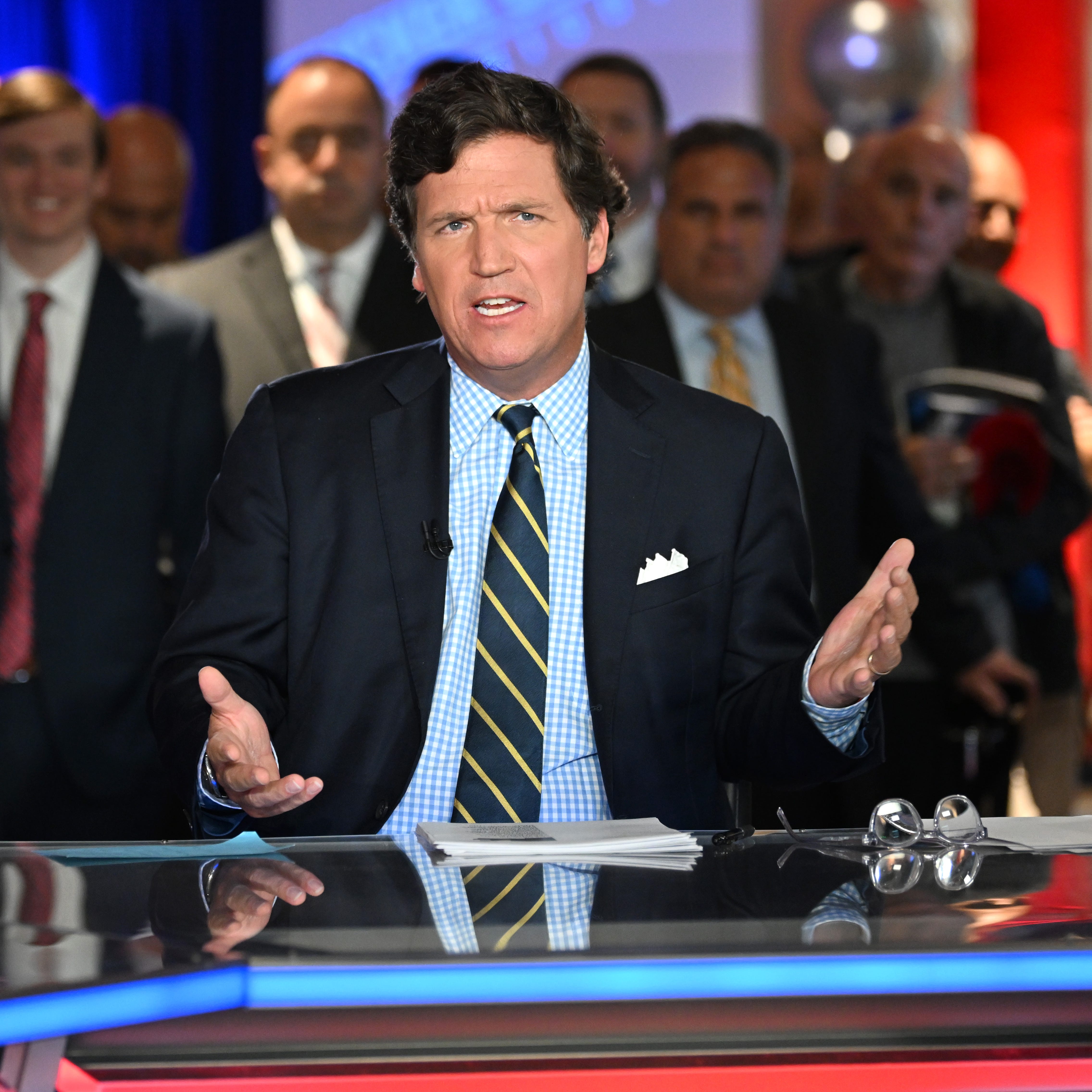 It was reported that Fox News has announced that it has parted ways with Tucker Carlson, the network's highest-rated prime-time host April 24, 2023.  Tucker Carlson speaks during 2022 FOX Nation Patriot Awards at Hard Rock Live at Seminole Hard Rock Hotel & Casino Hollywood on Nov. 17, 2022 in Hollywood, Fla.