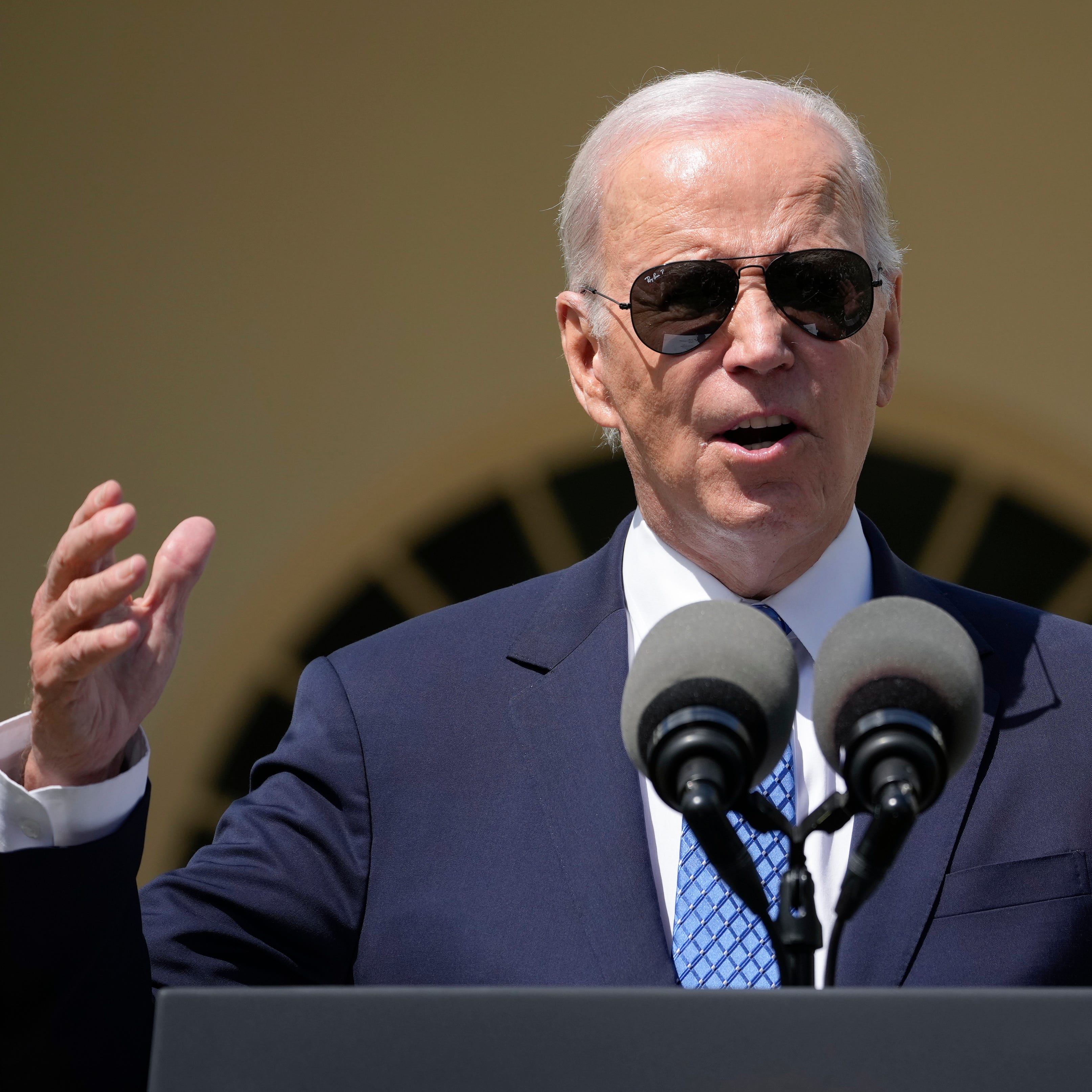 President Joe Biden speaks during a ceremony honoring the Council of Chief State School Officers' Teachers of the Year on April 24, 2023, at the White House.