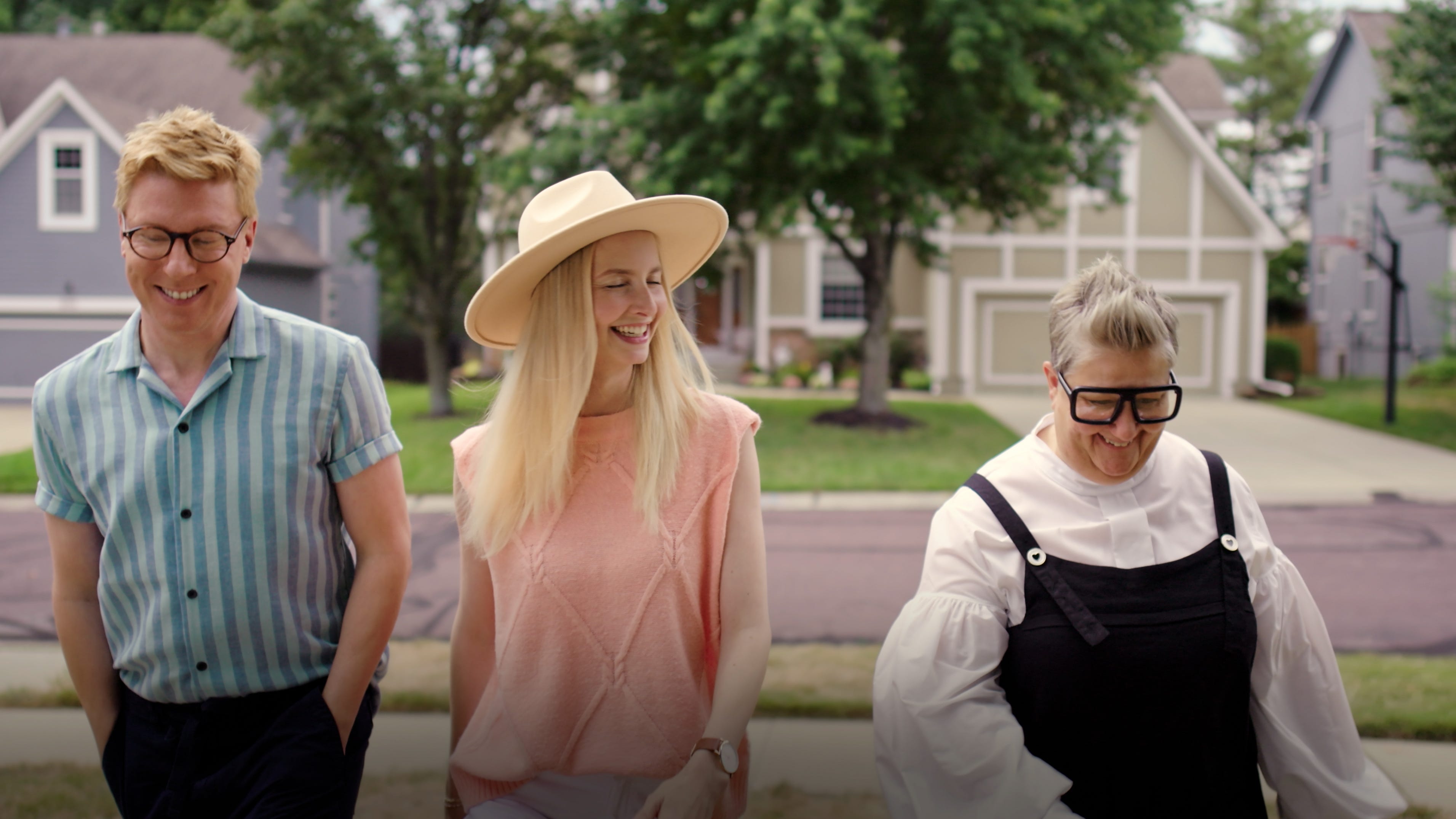 (L to R): Johan Svenson, Katarina Blöm and Ella Engström, the hosts of Peacock's "The Gentle Art of Swedish Death Cleaning."