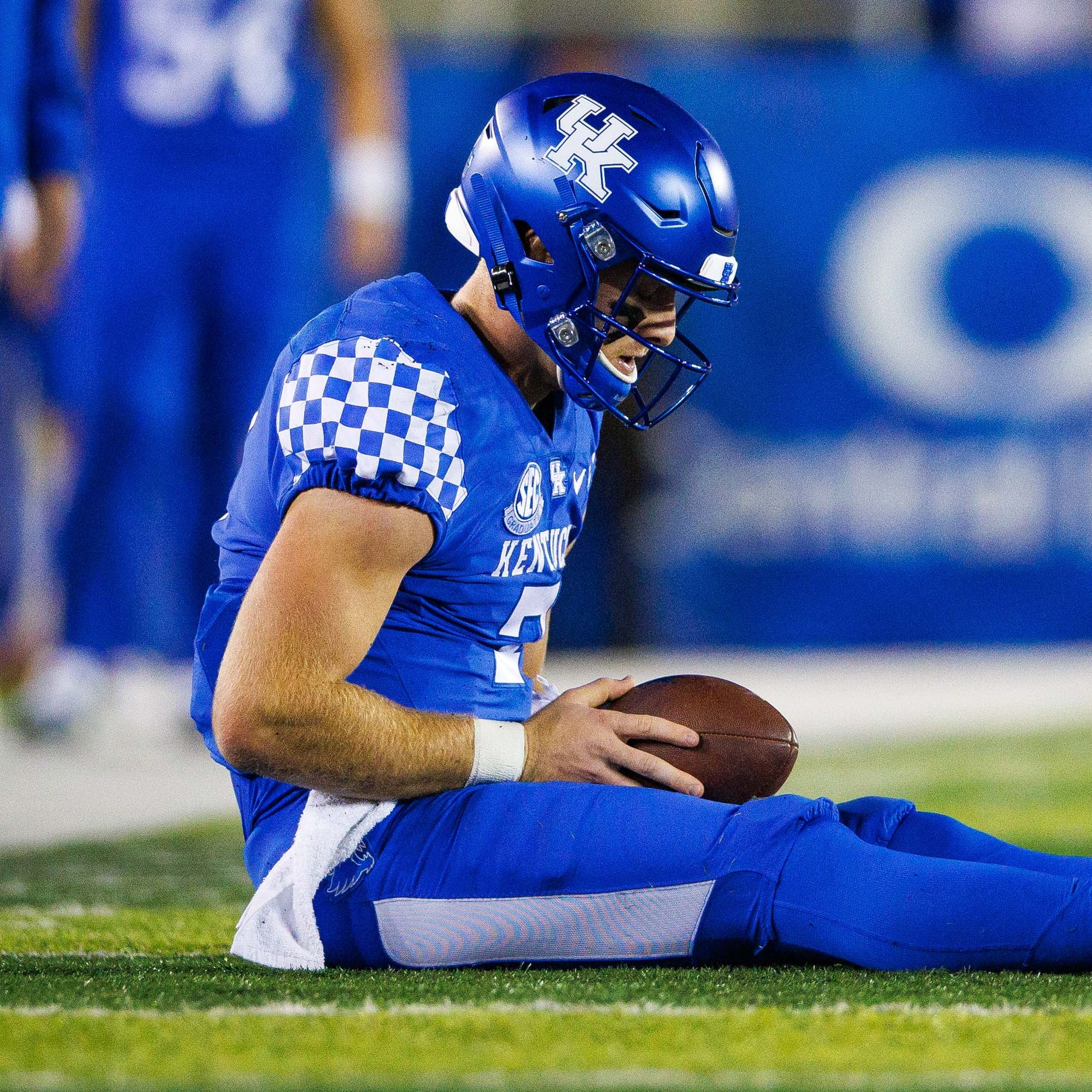 Kentucky Wildcats quarterback Will Levis (7) during the first quarter against the Mississippi State Bulldogs at Kroger Field.