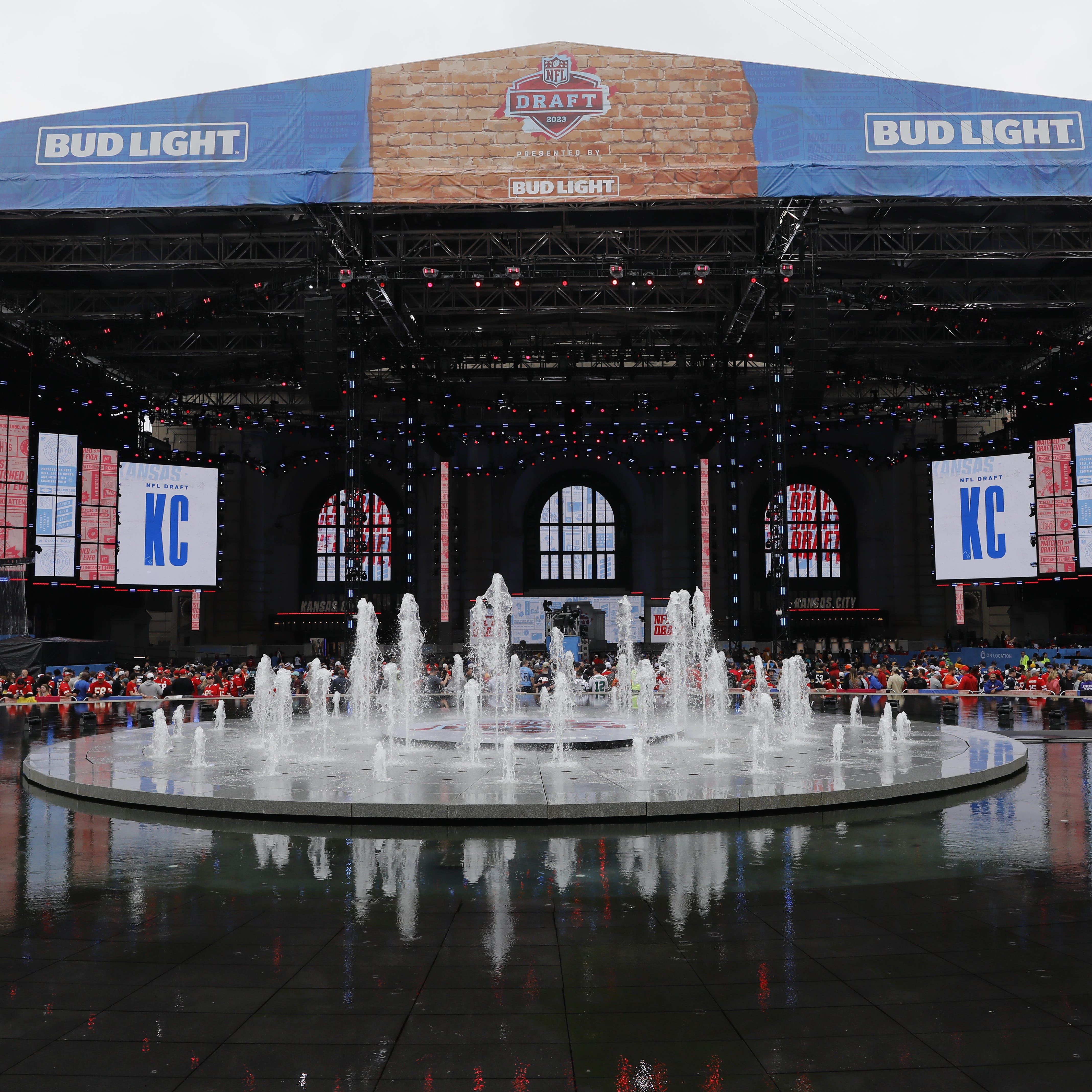 The NFL Draft Theater stage prior to Rounds 2 and 3.