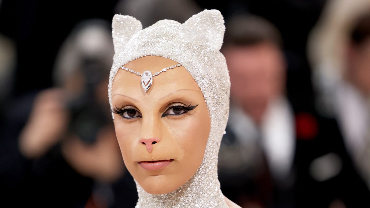 Doja Cat shows up to Met Gala 2023 as Karl Lagerfeld cat: See her