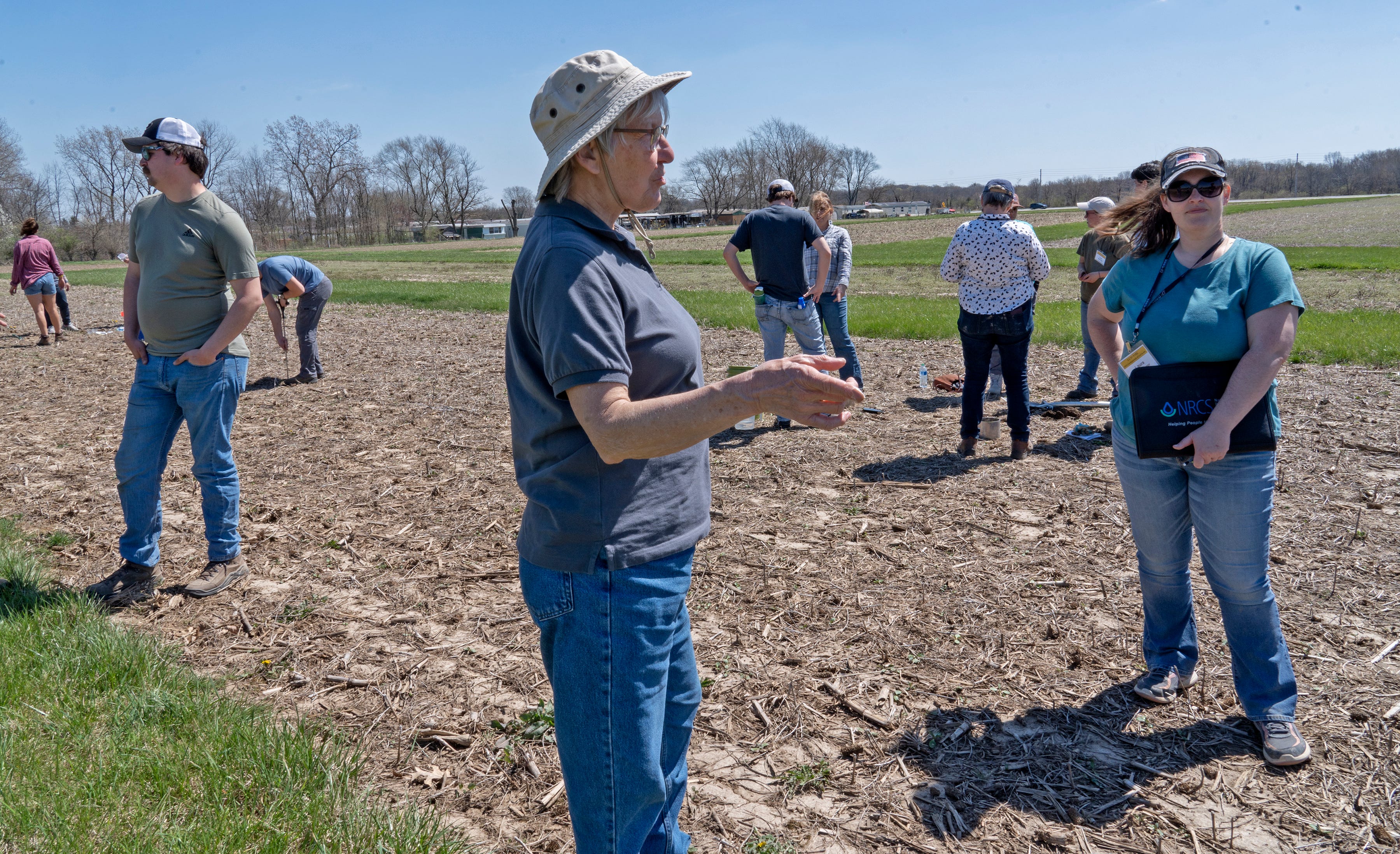 Eileen Kladivko, a Purdue University professor of agronomy, teaches newer professionals in conservation agencies and departments around the state about cover crops and soil health.