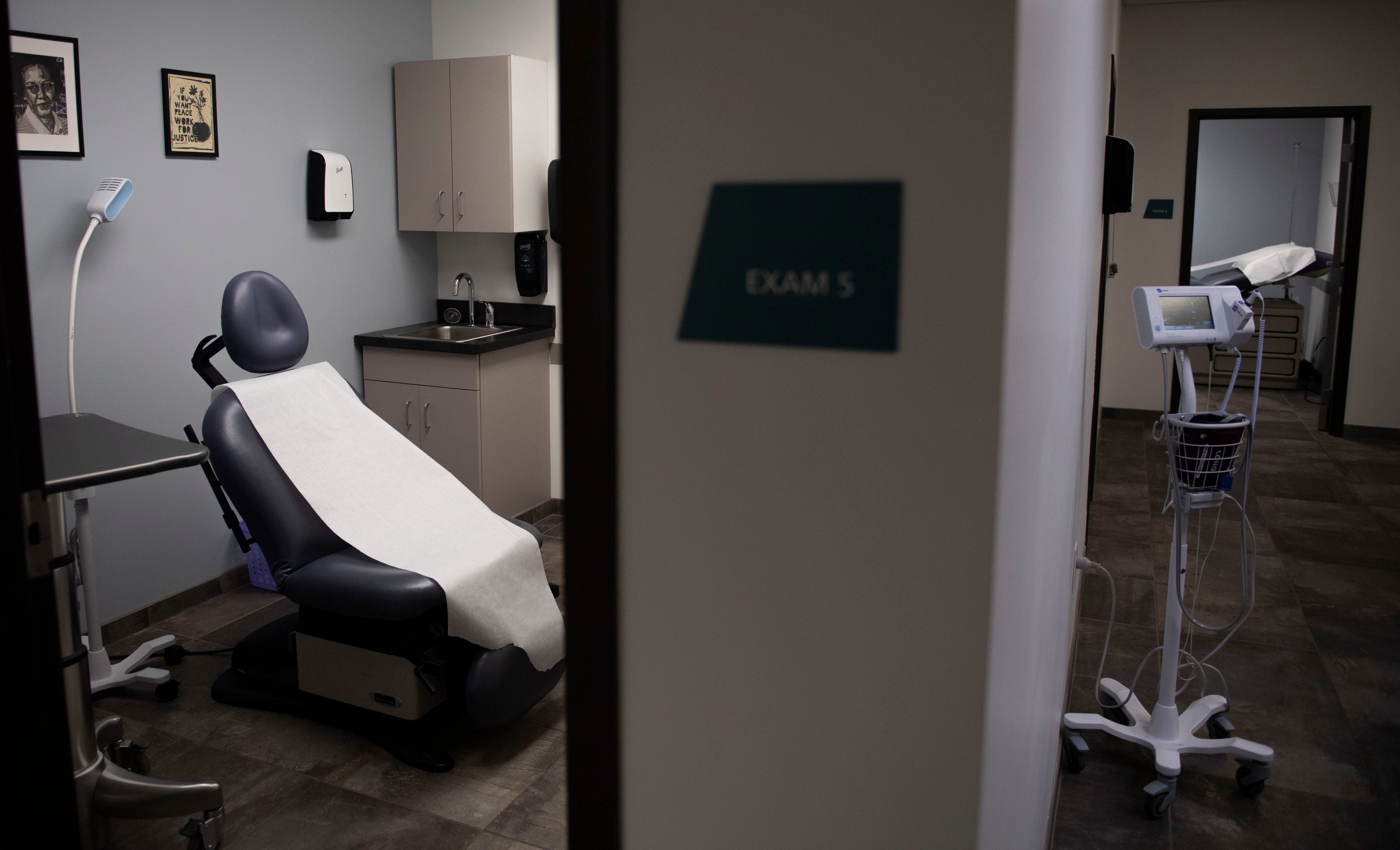 A patient room at Choices Center for Reproductive Health, in December.