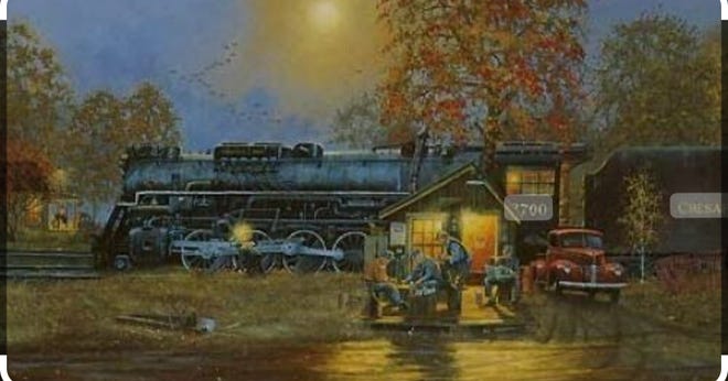 The Dave Barnhouse print titled “Passing Time” will be available at auction at Harrison Coal & Reclamation Historical Park annual dinner auction on Saturday, May 13, 2023.