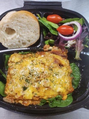 Lily Bell's lasagna comes with salad and bread. Dining can be found quickly at the Granville Connection, 8633 W. Brown Deer Road. The business incubator is aiming for his August opening.