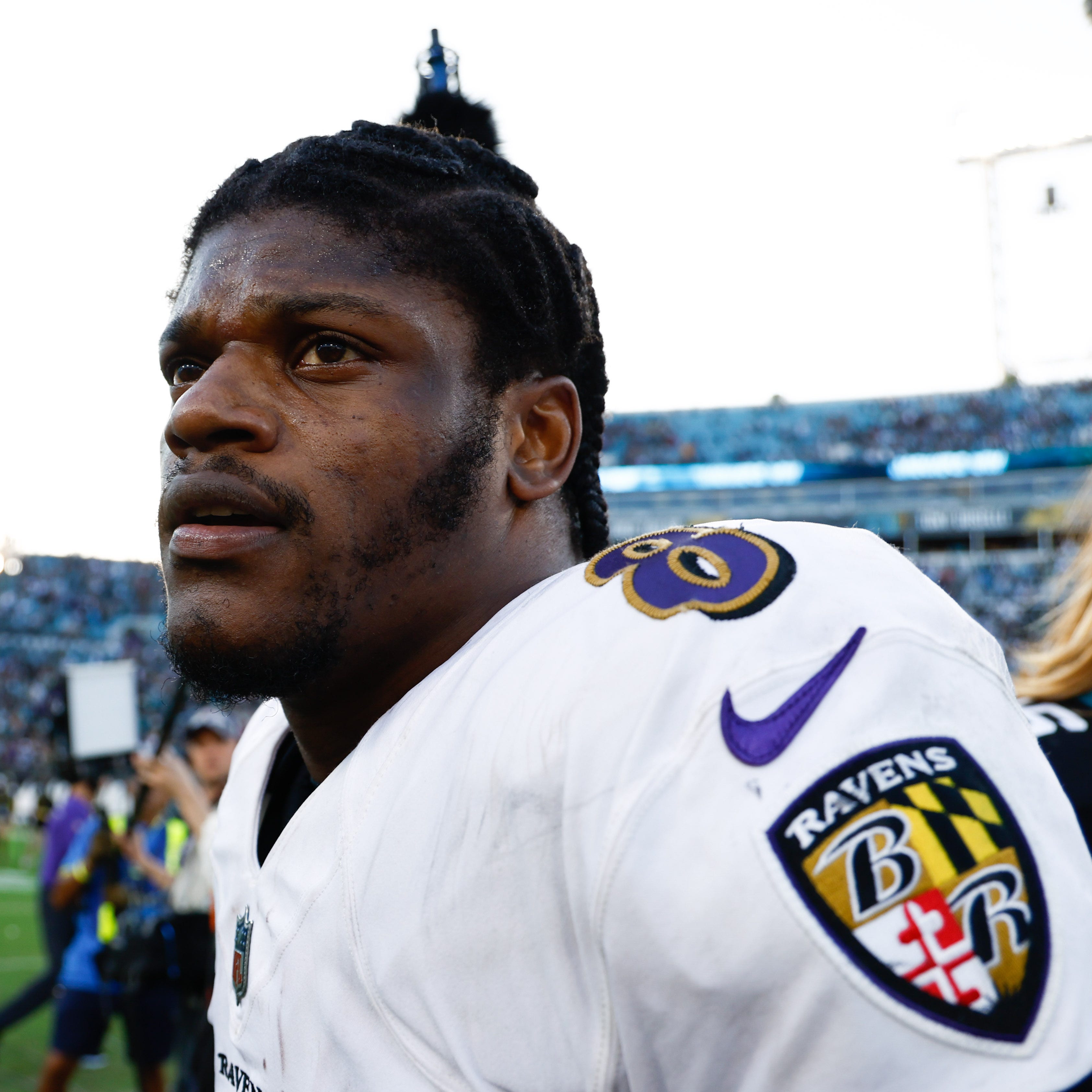 Lamar Jackson played 12 games for the Ravens in 2022, throwing for 2,242 yards and 17 touchdowns.