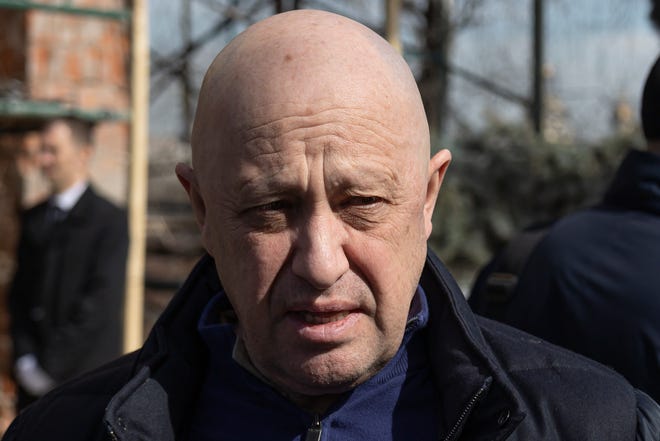 Yevgeny Prigozhin, the owner of the Wagner Group military company, in Moscow on April 8, 2023.