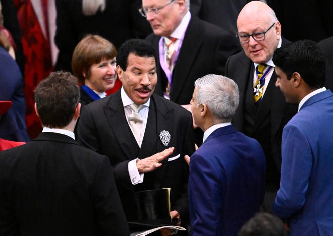 Lionel Richie arrives at Westminster Abbey in central London on May 6, 2023, ahead of the coronations of Britain's King Charles III and Britain's Camilla, Queen Consort.