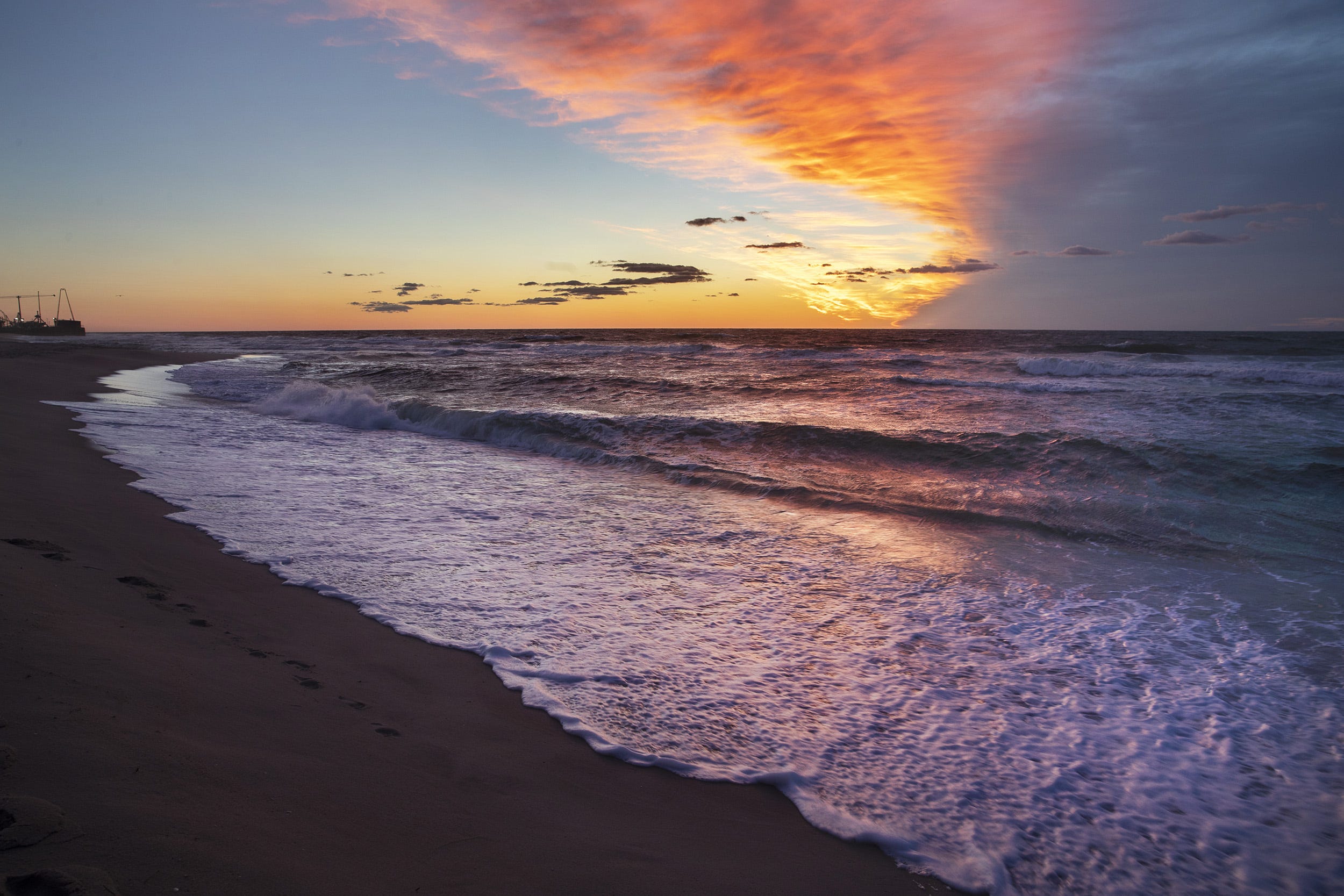 Sunset Long Branch Beach, NJ, View picture with all black b…