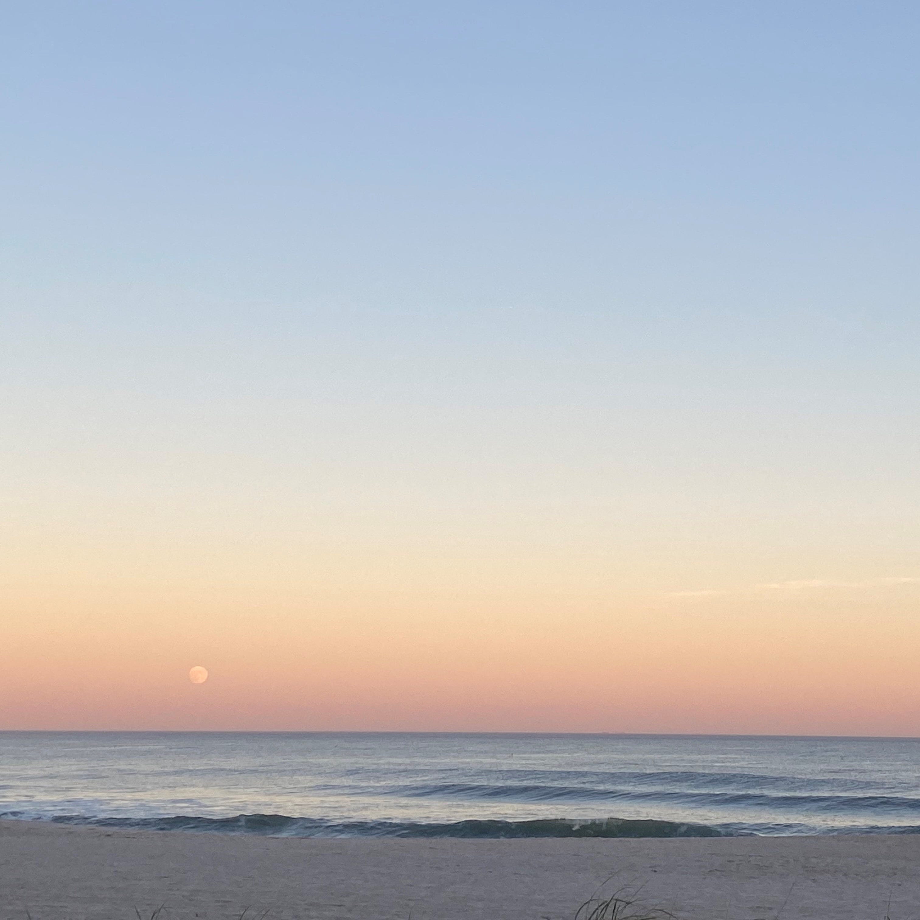 The moon rises over Seaside Park 
