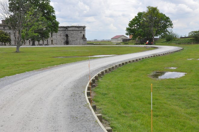 One of the improvements at Fort Delaware for 2023 is a rebuilt tram cart path for a smoother ride for visitors from the pier to the fort.