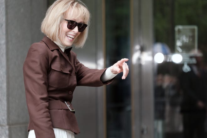 E. Jean Carroll at the federal courthouse in New York City on Tuesday