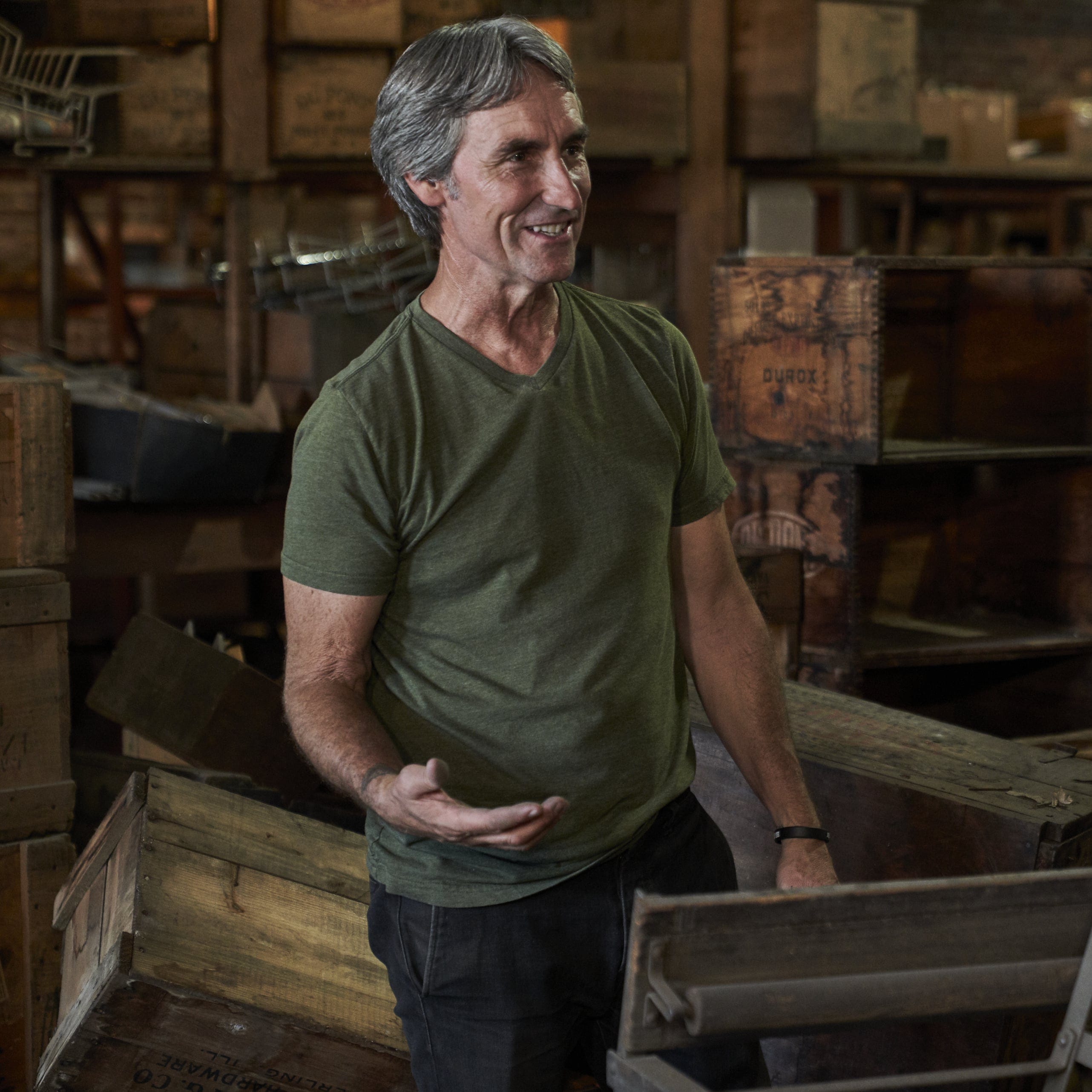 Mike Wolfe of "American Pickers" looks for antiques and artifacts in this undated photo.