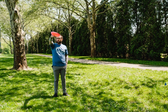 Kyle Schaar, a senior at Kent State University at Tuscarawas, talks about the new nine-hole disc golf course he designed for the campus.