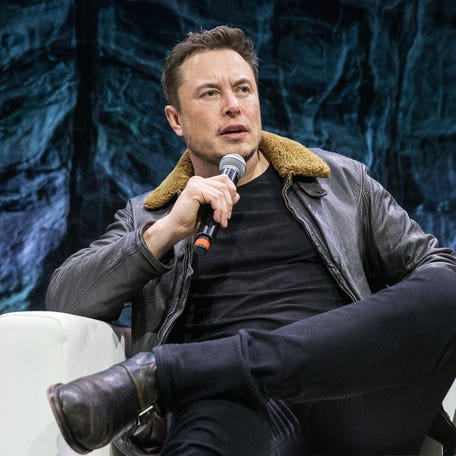 Elon Musk, CEO of Tesla and SpaceX, speaks during a South by Southwest panel in Austin in 2018. SpaceX is planning a rocket engine production facility near Waco, Musk said on social media Saturday.    