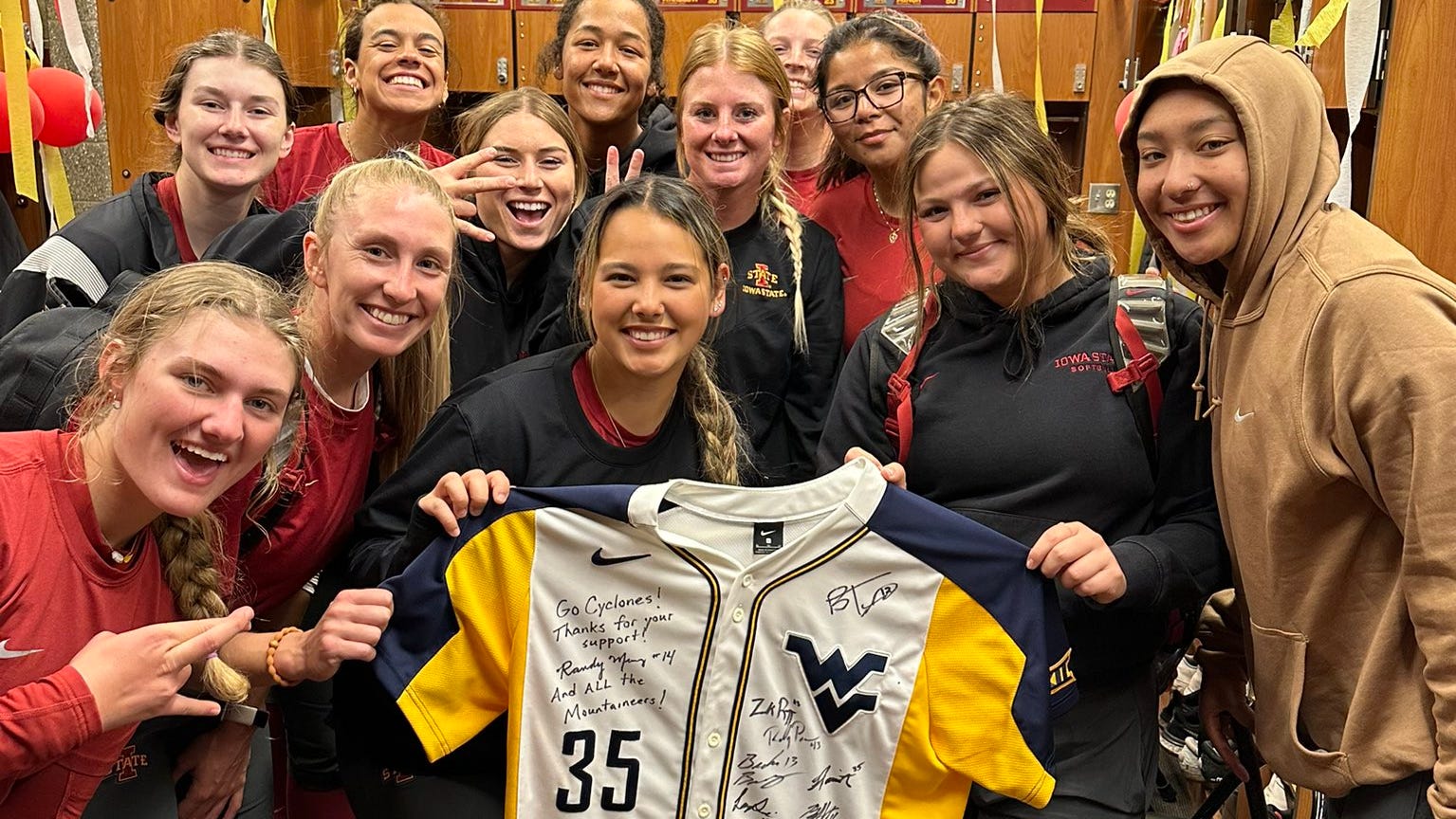 An unlikely friendship: Iowa State softball, West Virginia baseball 'family now'