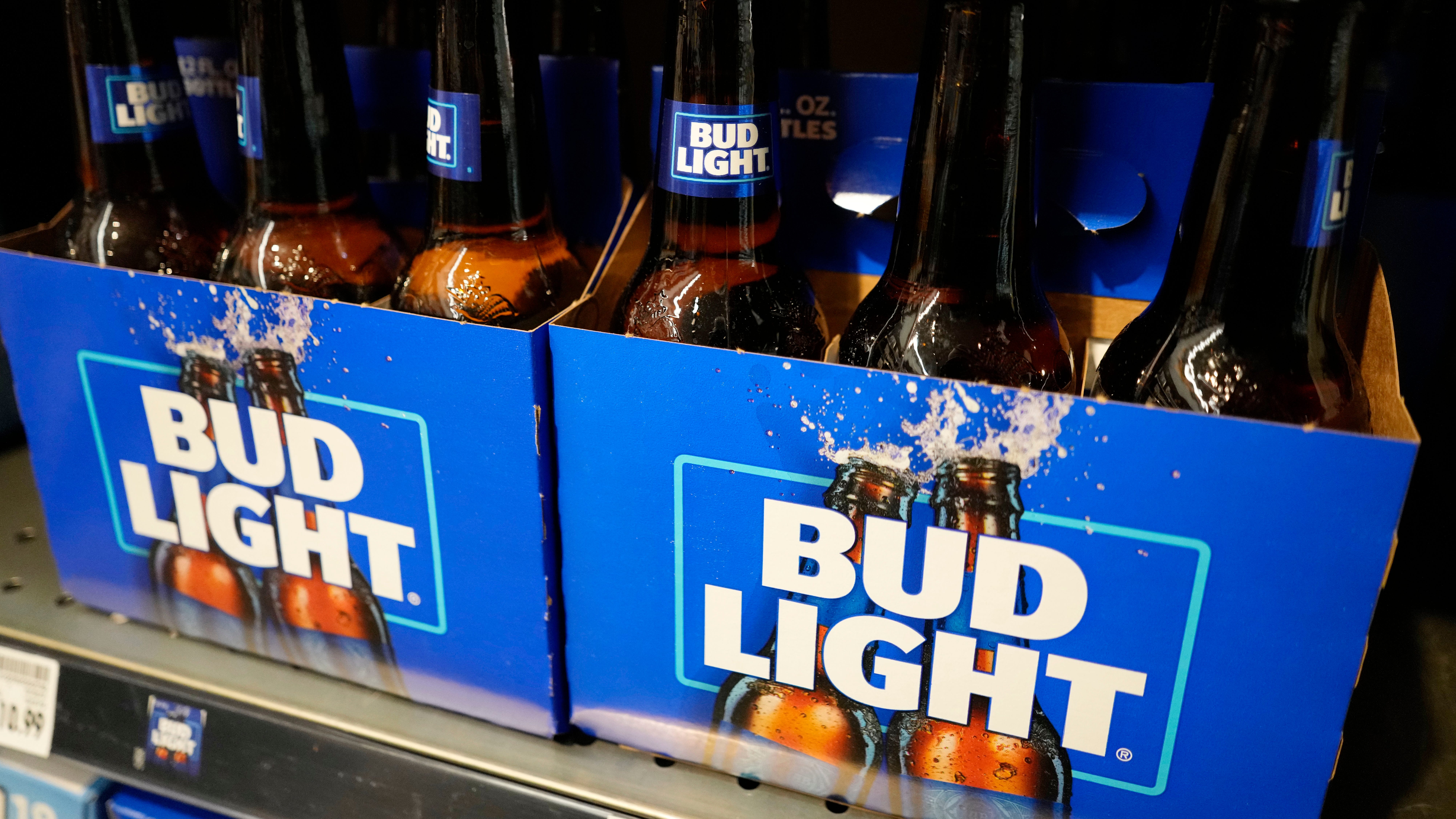 Bottles of Bud Light beer are seen at a grocery store in Glenview, Ill., Tuesday, April 25, 2023.