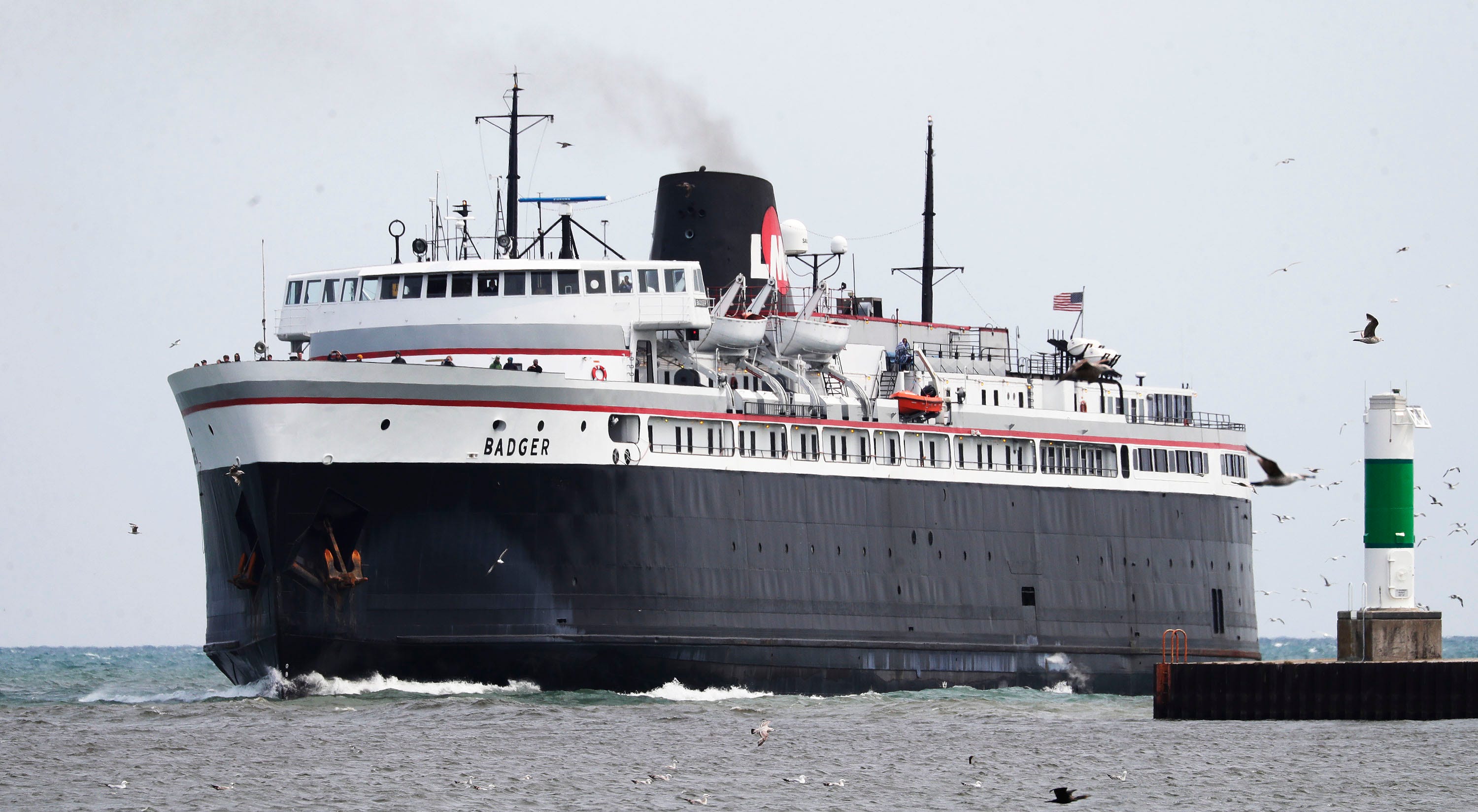 SS Badger Lake Michigan car ferry docked until mechanical failures