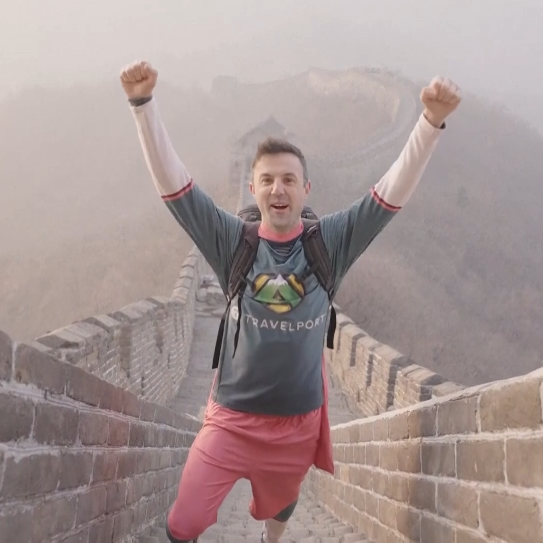 A still image of the Great Wall of China grabbed from video taken during Jamie McDonald's trip.