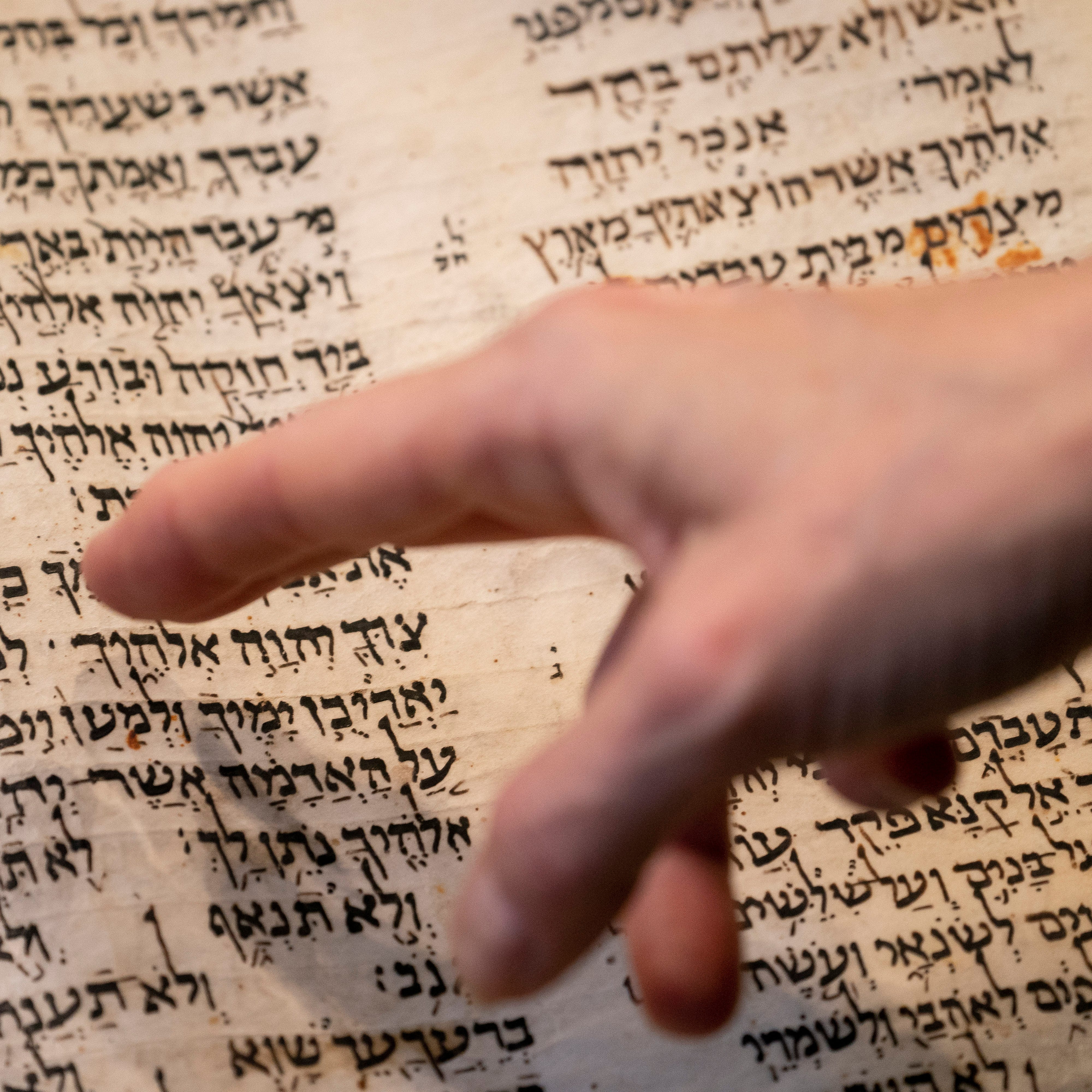 Sotheby's unveils the Codex Sassoon for auction, Wednesday, Feb. 15, 2023, in the Manhattan borough of New York. The 1,100-year-old Hebrew Bible that is one of the oldest surviving biblical manuscripts sold for $38.1 million, which includes the auction house's fee, Wednesday, May 17, 2023, in New York.