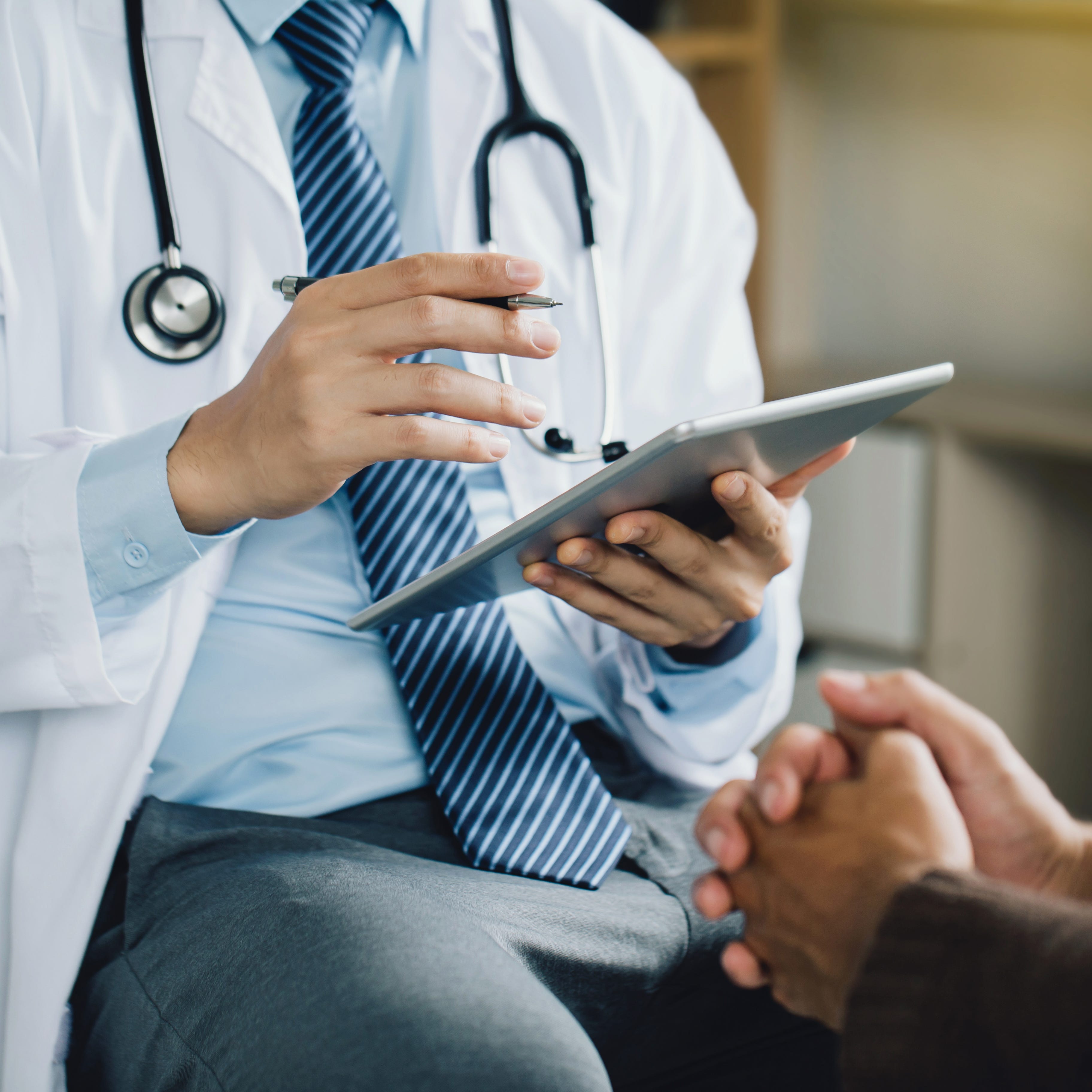 Psychiatrist or professional psychologist counseling or therapy session to male patients suffering from mental health problems. due to economic failure after the COVID-19 pandemic. PTSD Mental health.