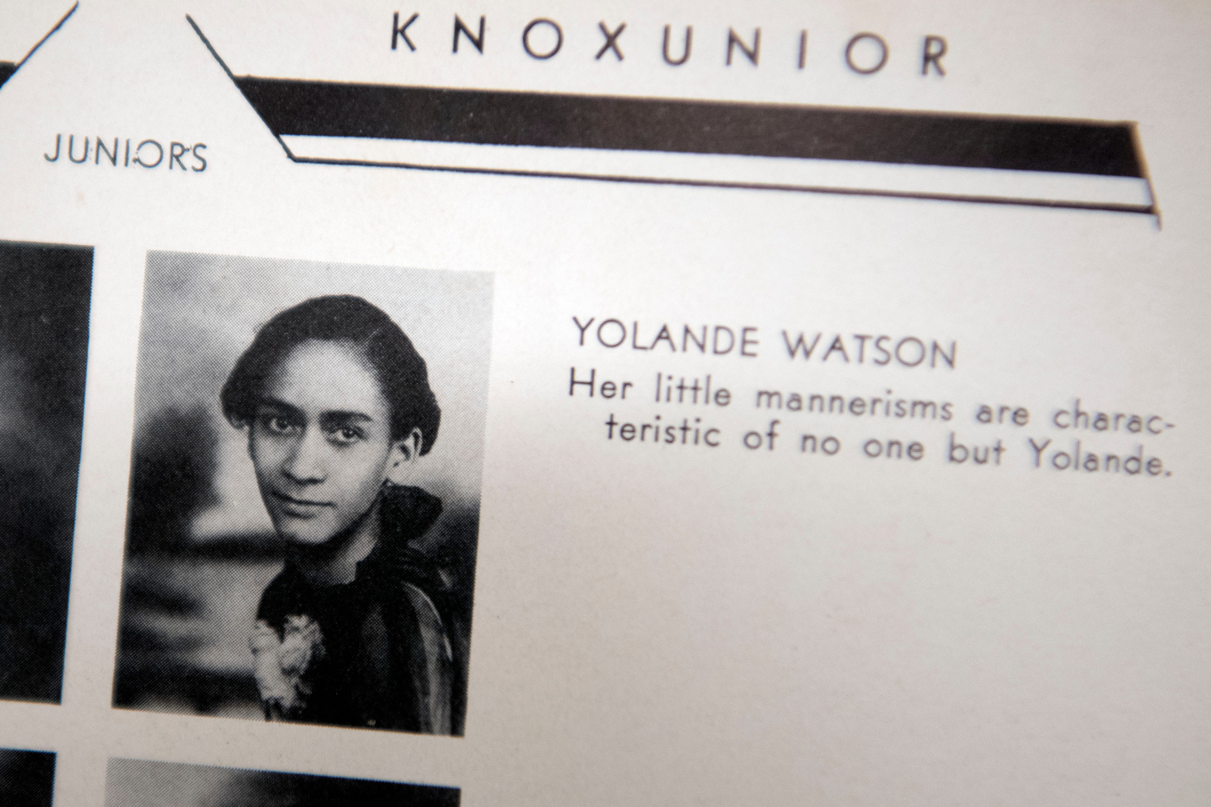 Austin High School yearbook photo of Yolande Watson, Nikki Giovanni's mother. 