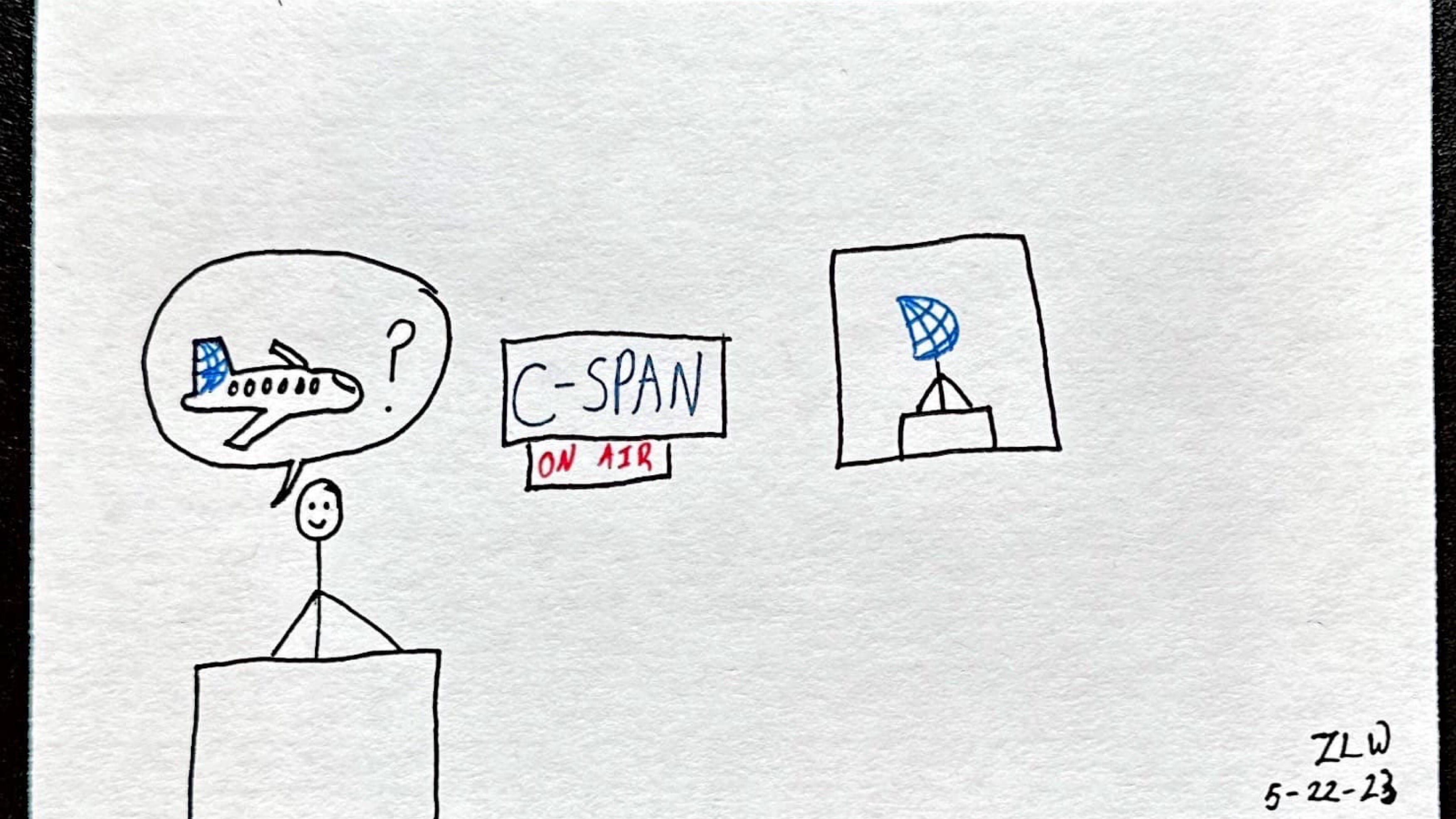 A self-portrait of me interviewing former United Airlines CEO Oscar Munoz for C-SPAN.