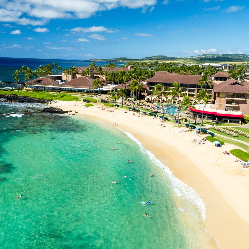 Poipu Beach is the focal point of the Sheraton Kauai Resort, and for good reason.