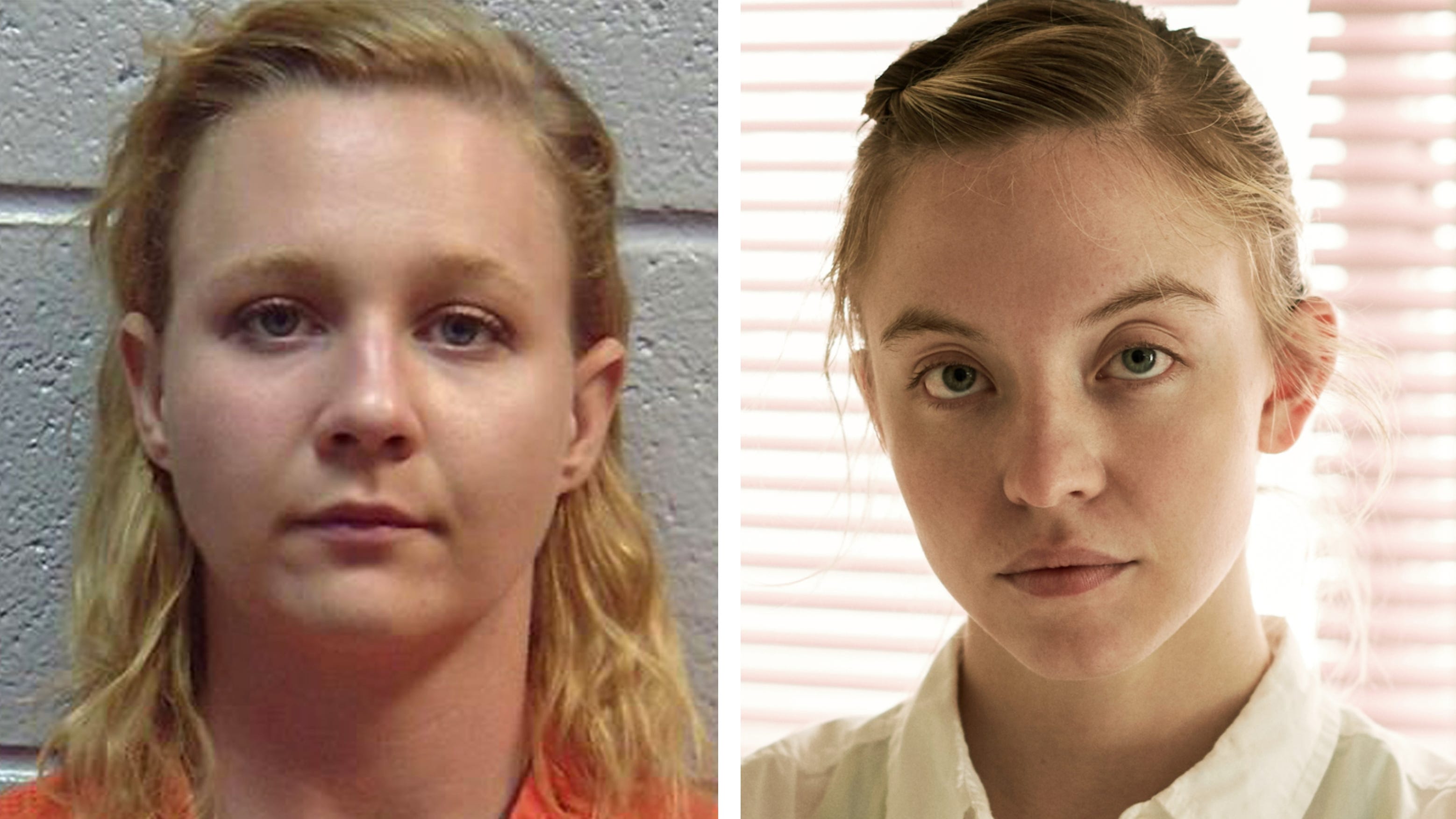 The real Reality Winner, left, and Sydney Sweeney, who plays her in HBO's "Reality."