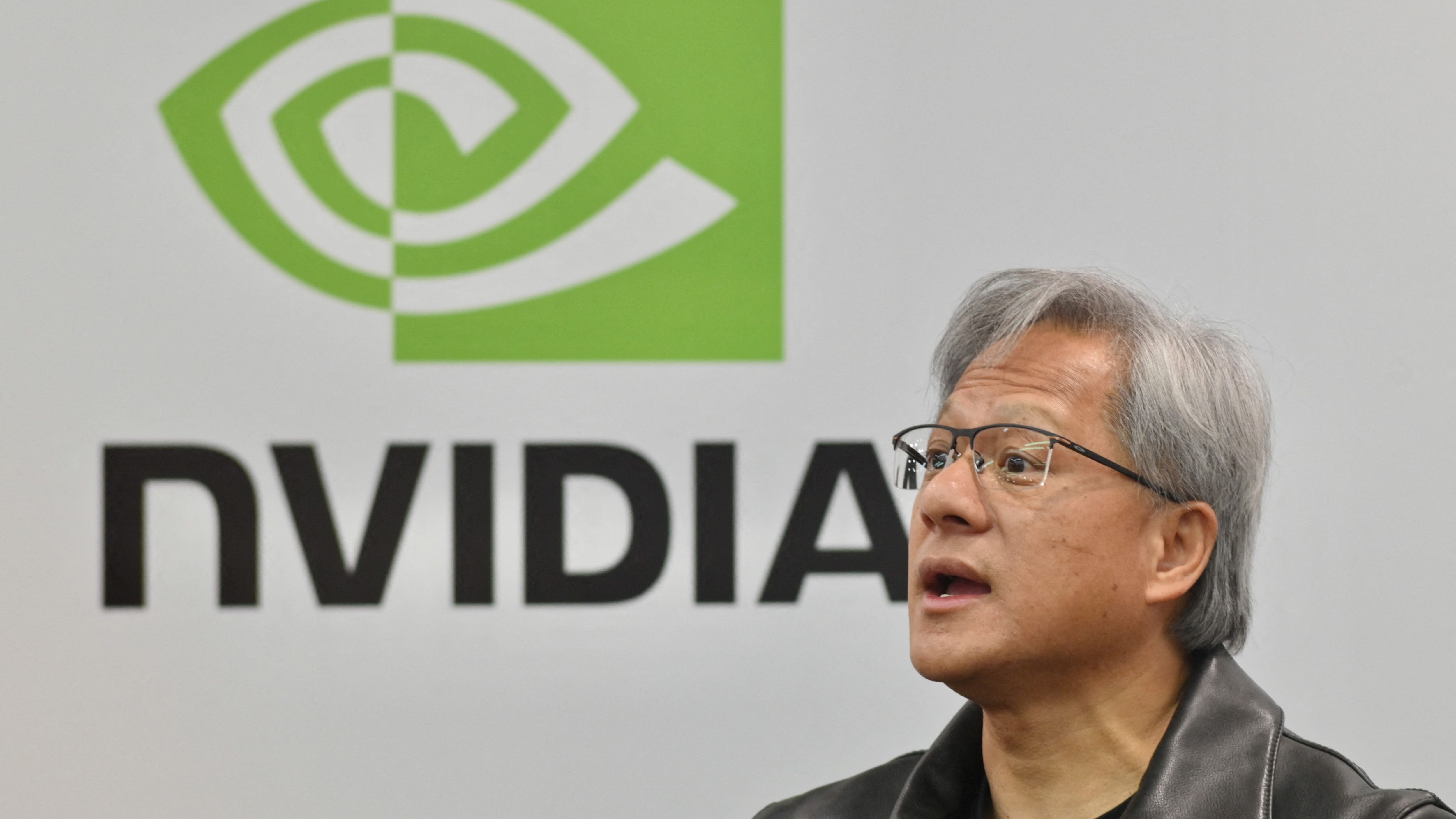Jensen Huang, CEO of NVIDIA Crop., speaks during a press conference at the Computex 2023 in Taipei on May 30, 2023. (Photo by Sam Yeh / AFP)
