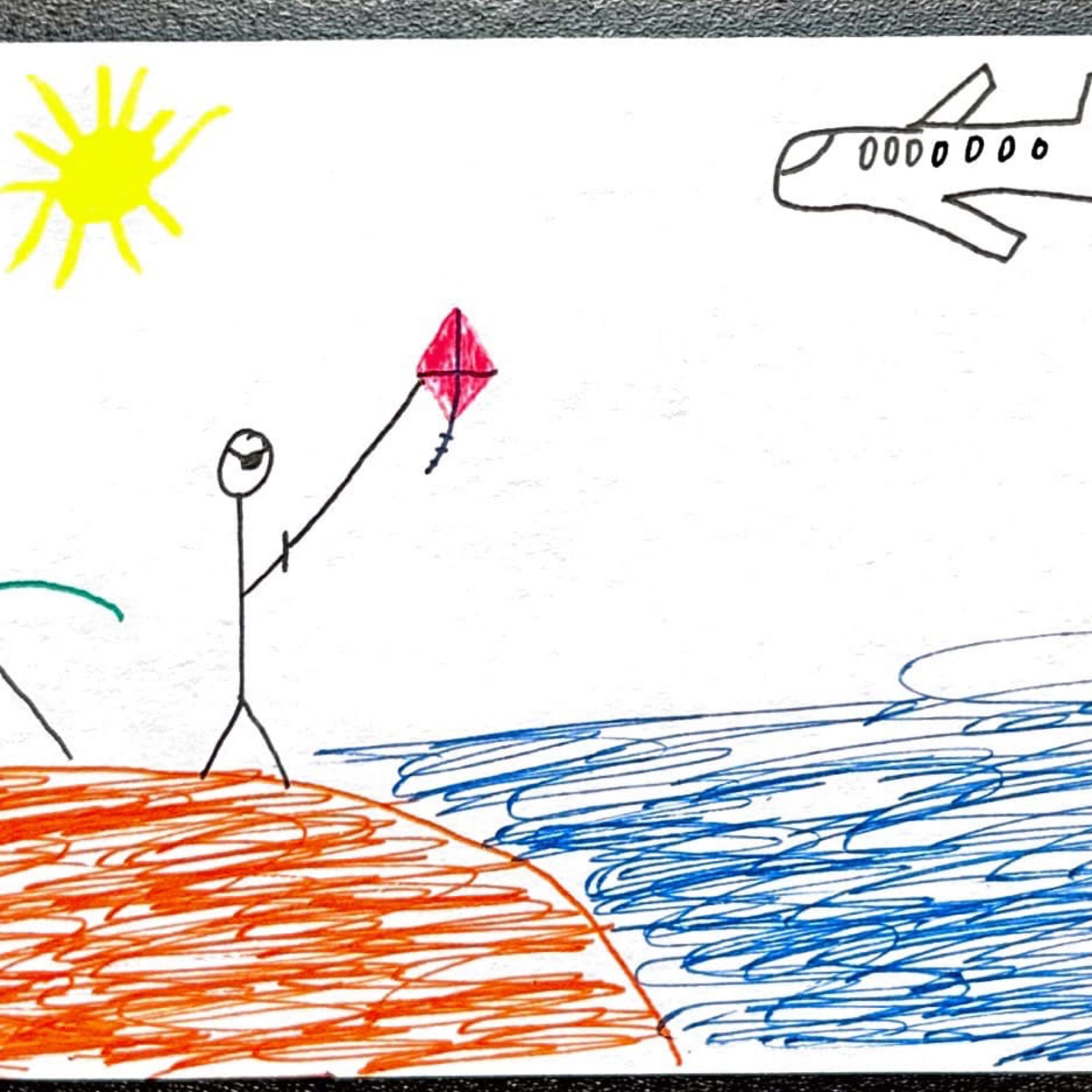 The prompt was "summer travel" and the first thing that came to mind was a plane flying over a beach.