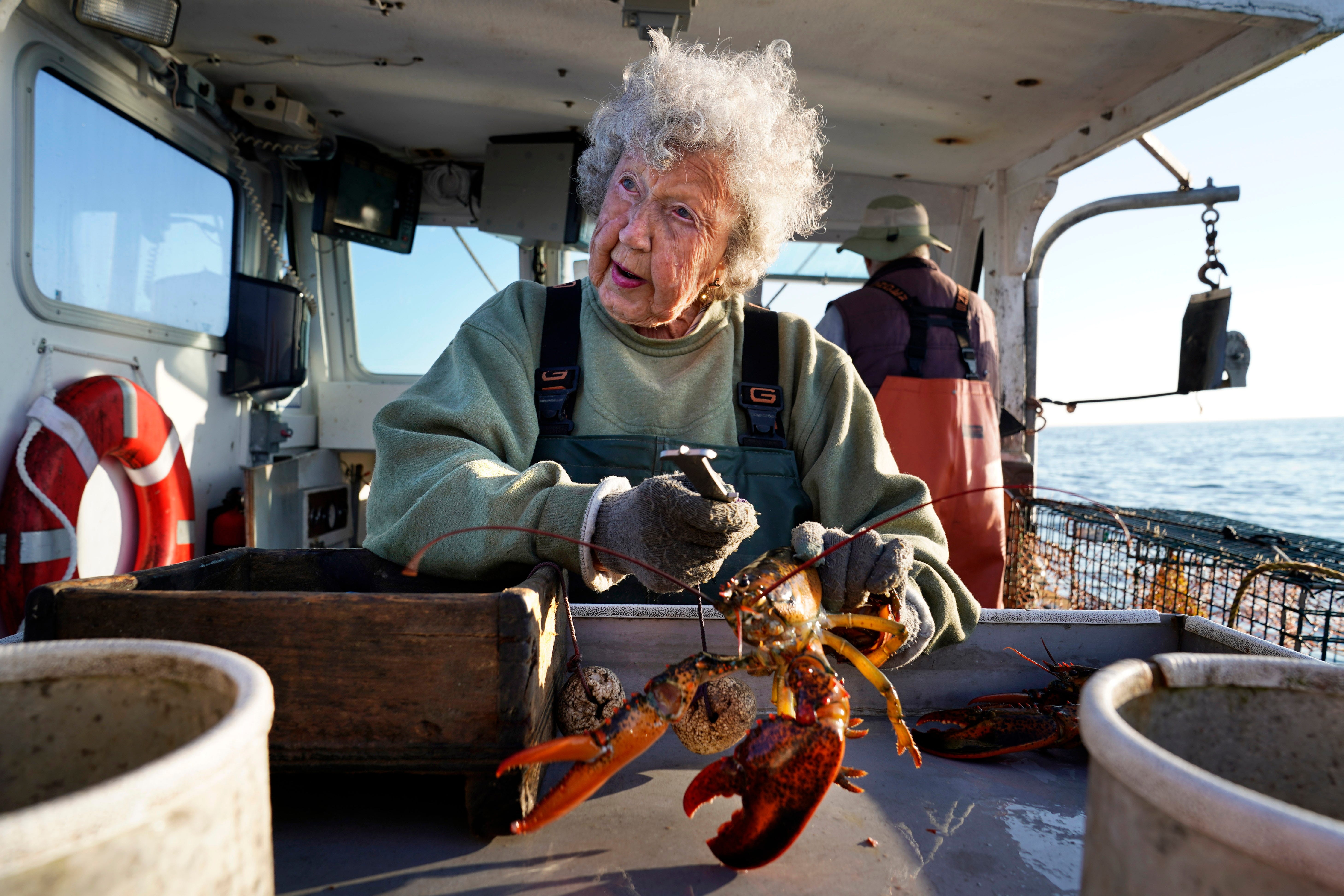 103-year-old Maine 'Lobster Lady' signs up for 95th year hauling traps